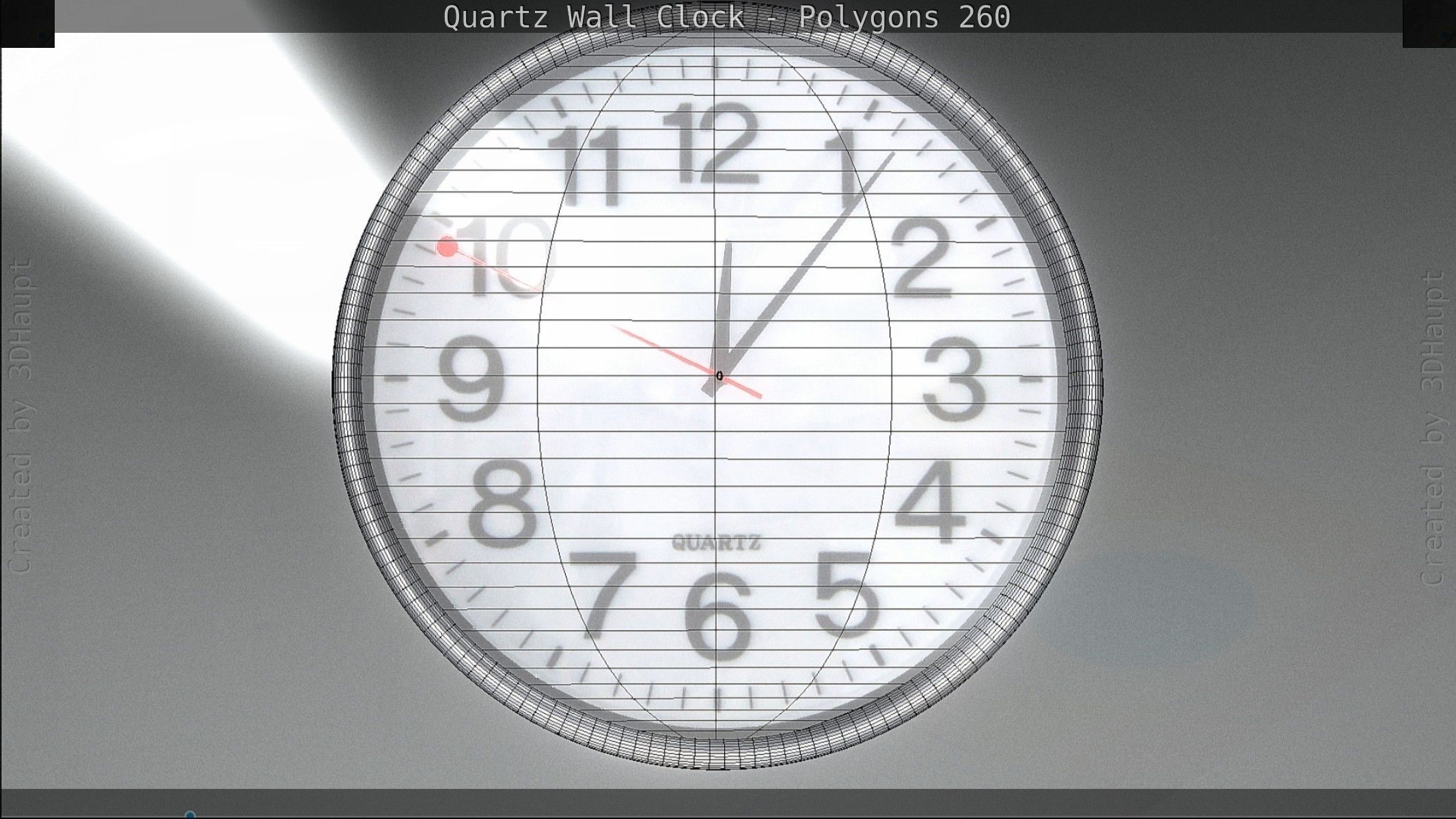 Quartz Wall Clock Blender 2-9 Ready Low-poly 3D model_102