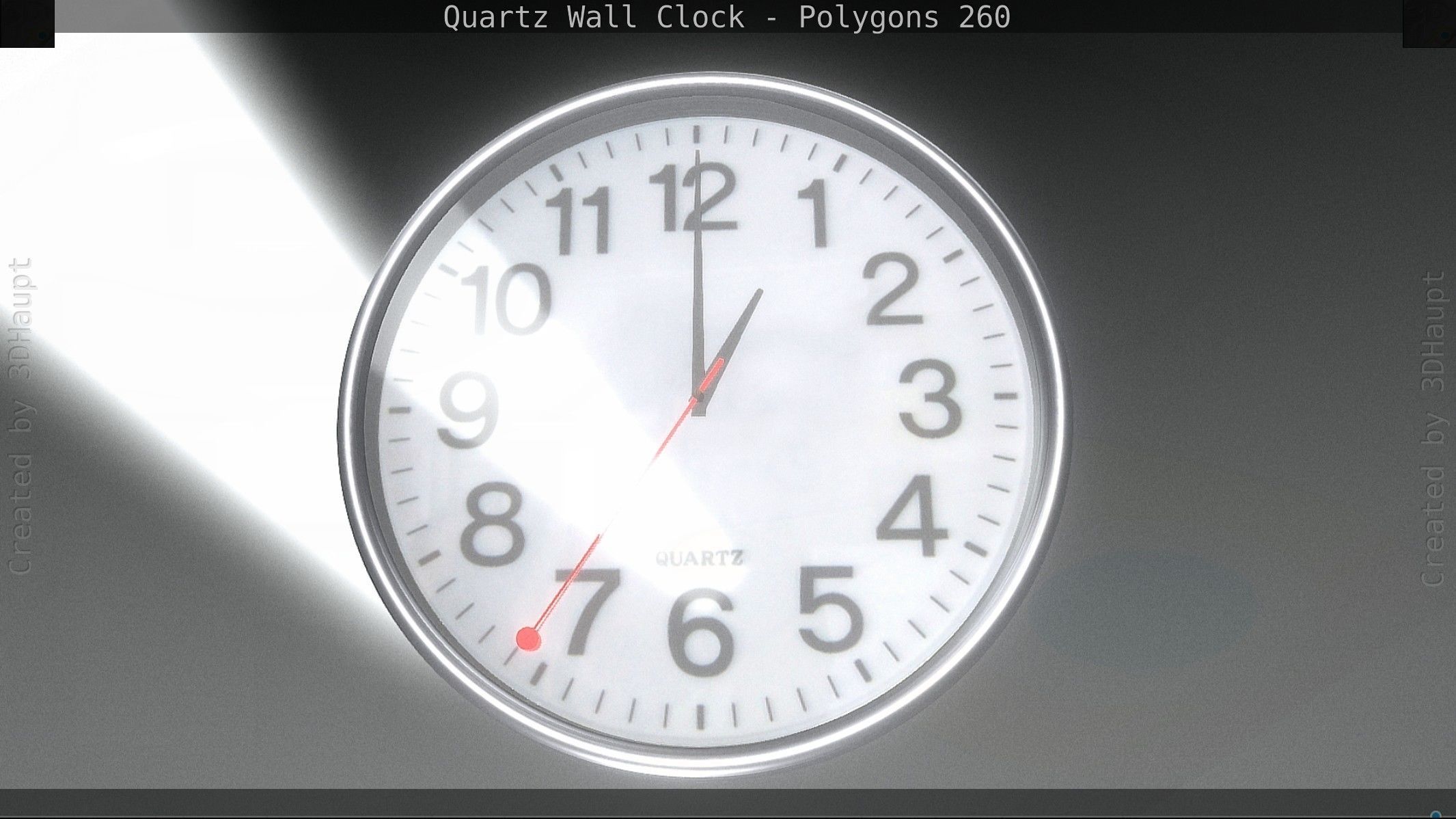 Quartz Wall Clock Blender 2-9 Ready Low-poly 3D model_10