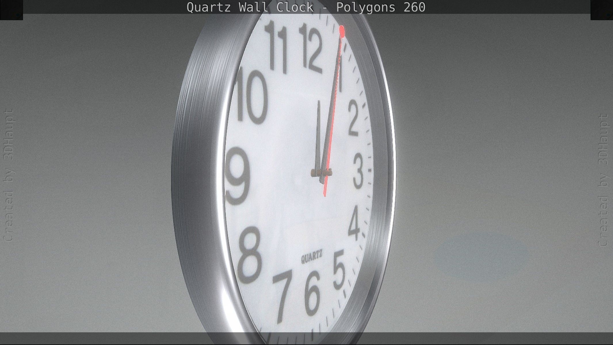 Quartz Wall Clock Blender 2-9 Ready Low-poly 3D model_70