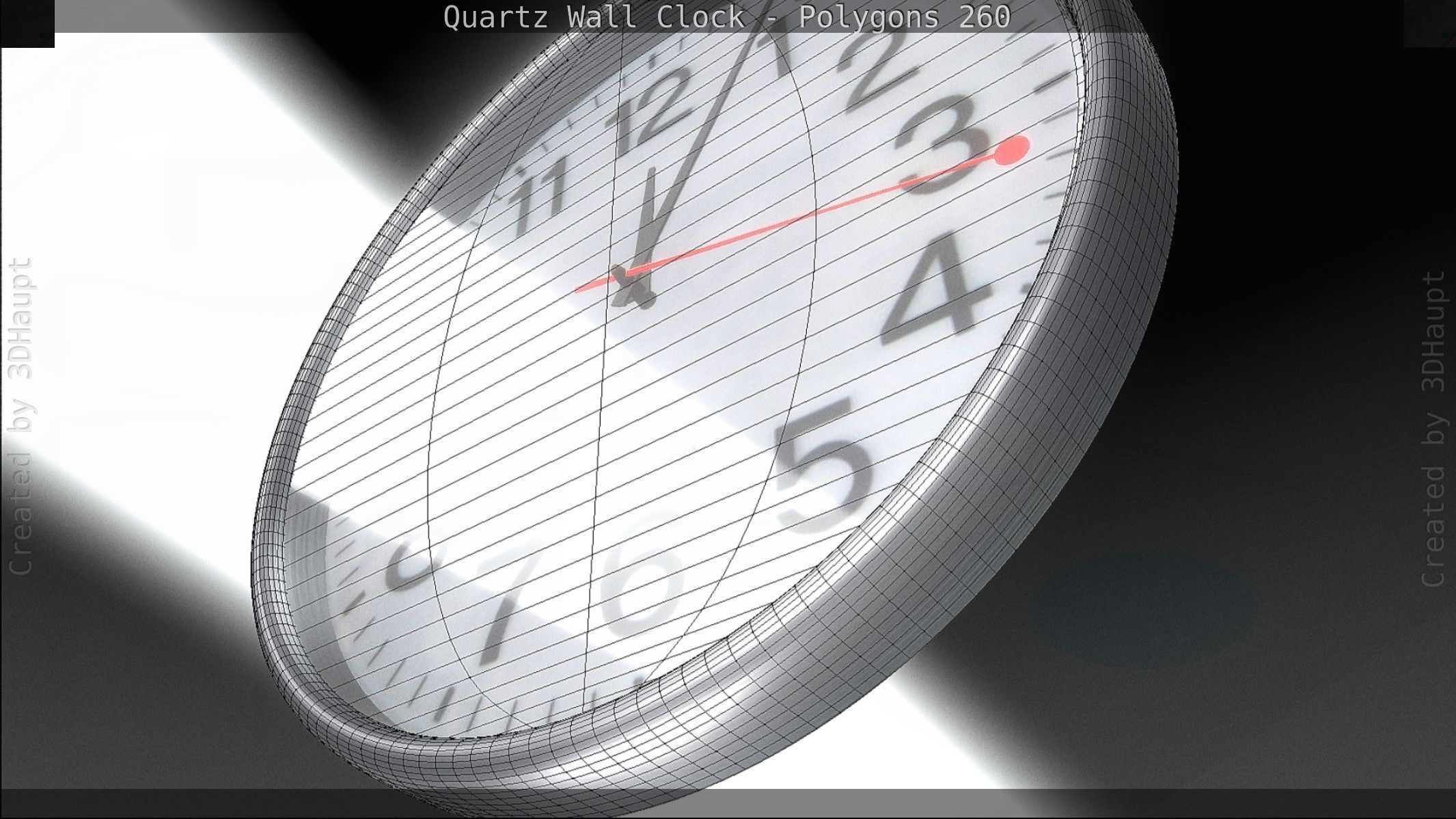 Quartz Wall Clock Blender 2-9 Ready Low-poly 3D model_89