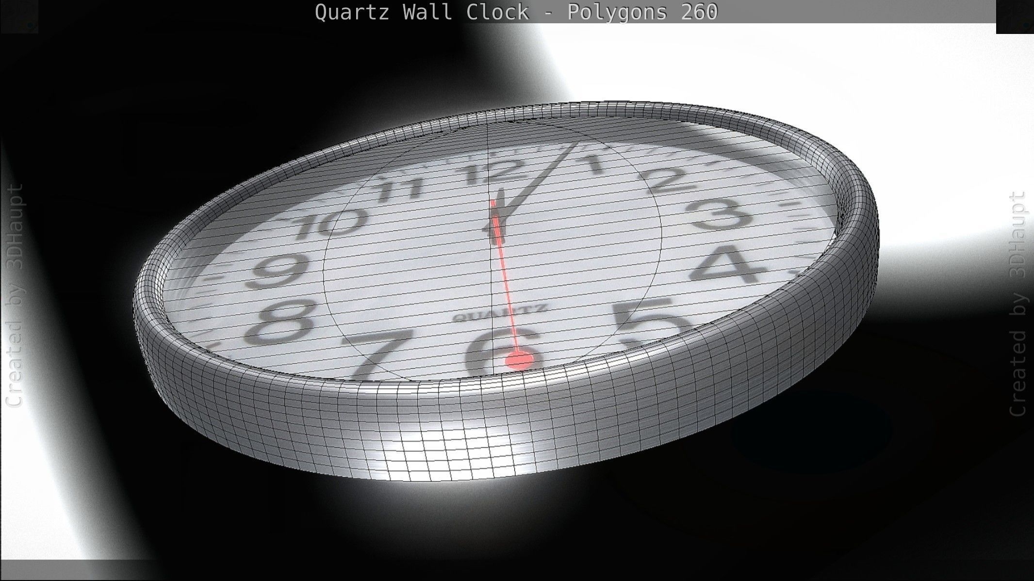 Quartz Wall Clock Blender 2-9 Ready Low-poly 3D model_151