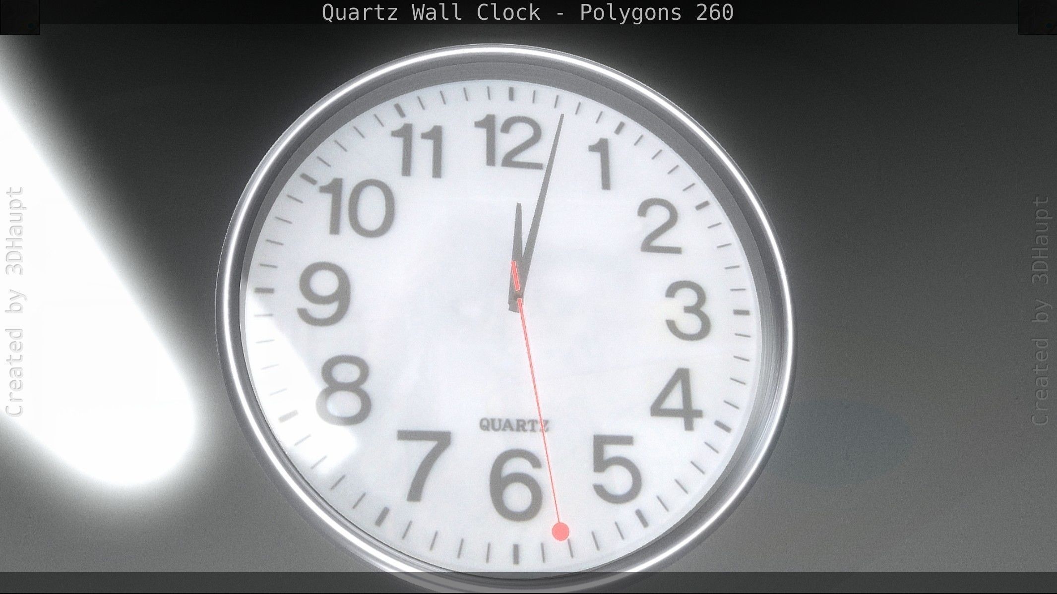 Quartz Wall Clock Blender 2-9 Ready Low-poly 3D model_63
