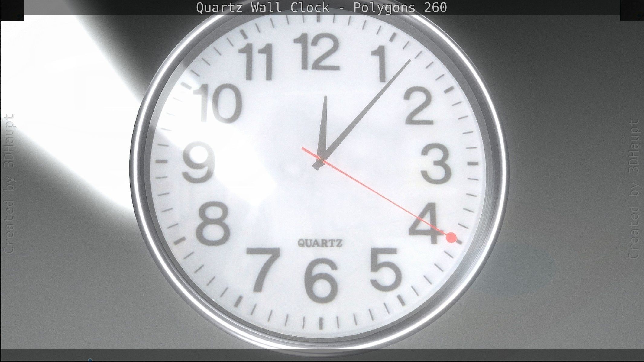 Quartz Wall Clock Blender 2-9 Ready Low-poly 3D model_139