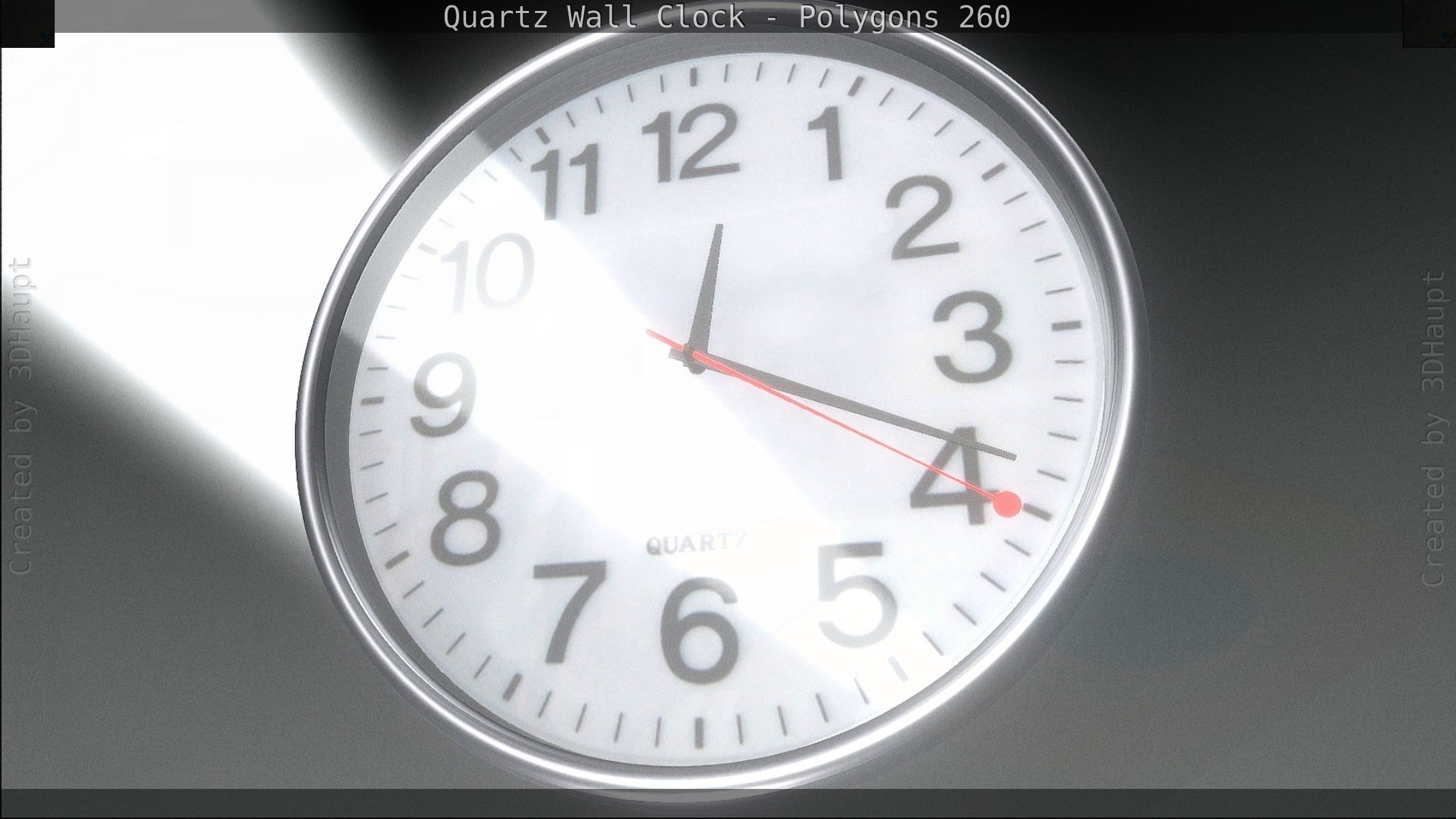 Quartz Wall Clock Blender 2-9 Ready Low-poly 3D model_137