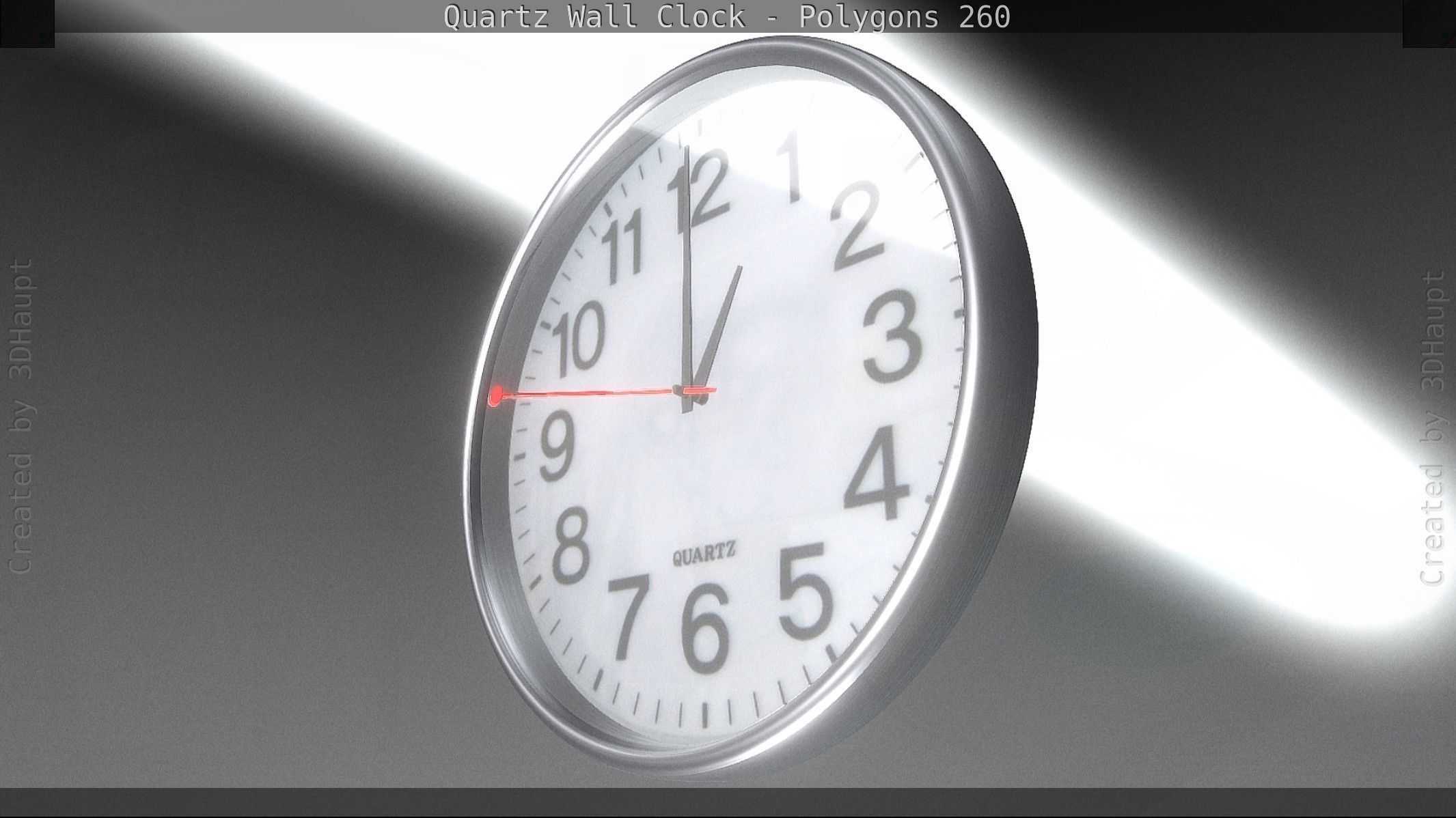Quartz Wall Clock Blender 2-9 Ready Low-poly 3D model_49