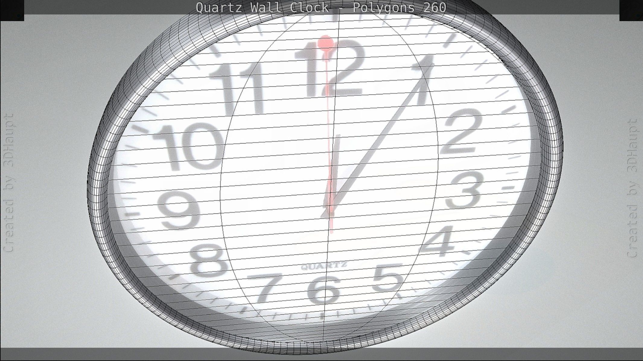 Quartz Wall Clock Blender 2-9 Ready Low-poly 3D model_84