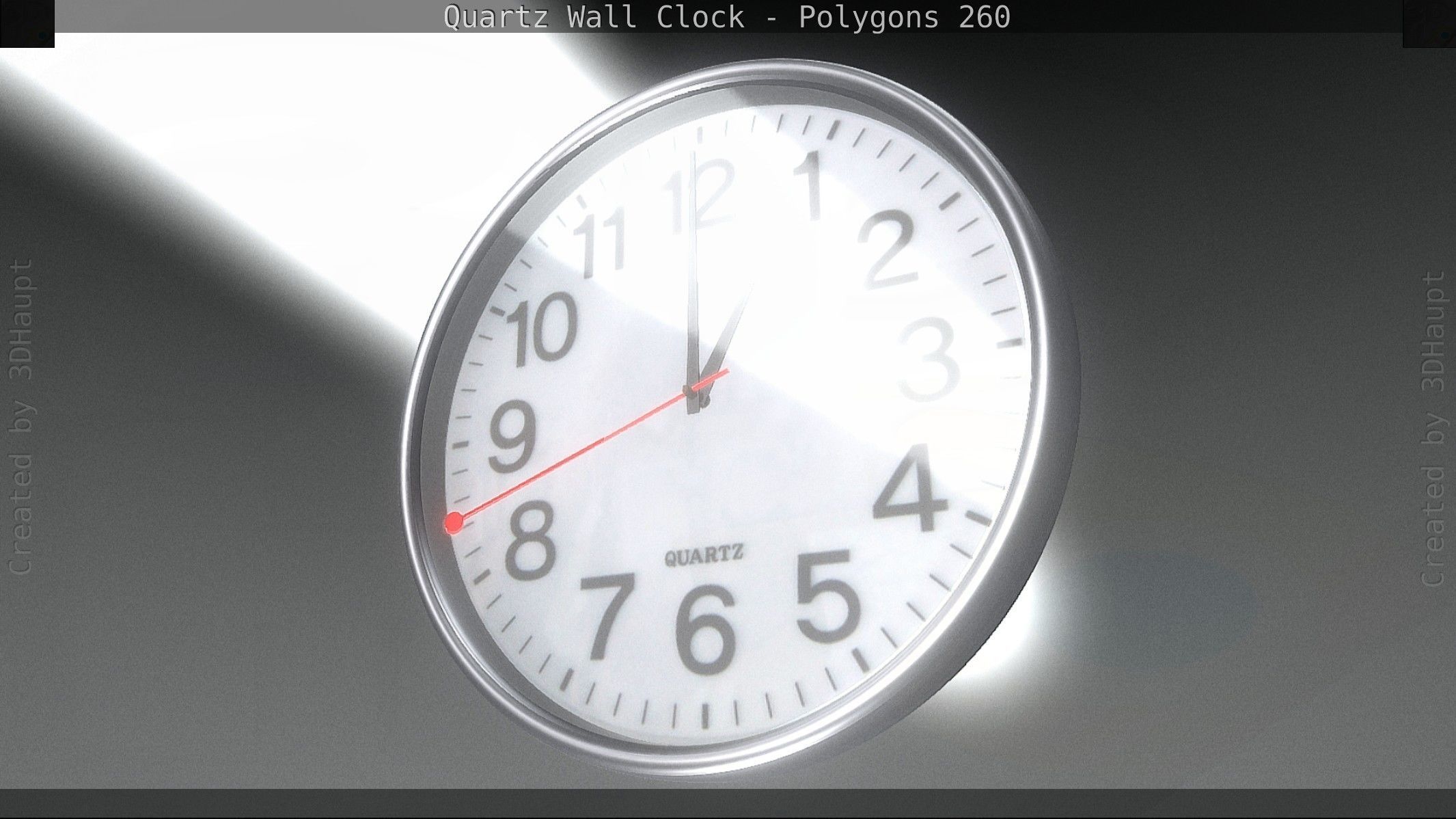 Quartz Wall Clock Blender 2-9 Ready Low-poly 3D model_32