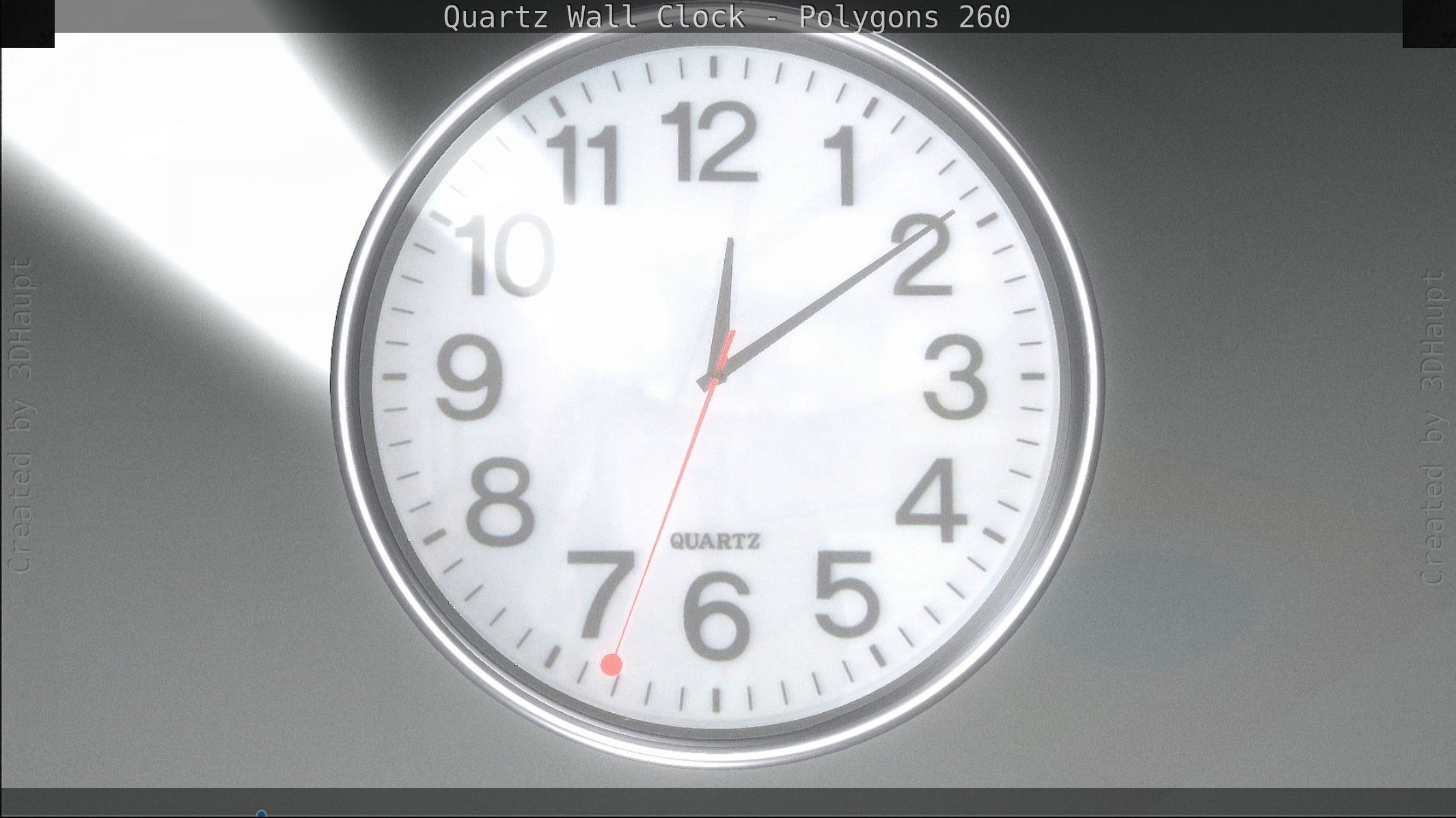 Quartz Wall Clock Blender 2-9 Ready Low-poly 3D model_133