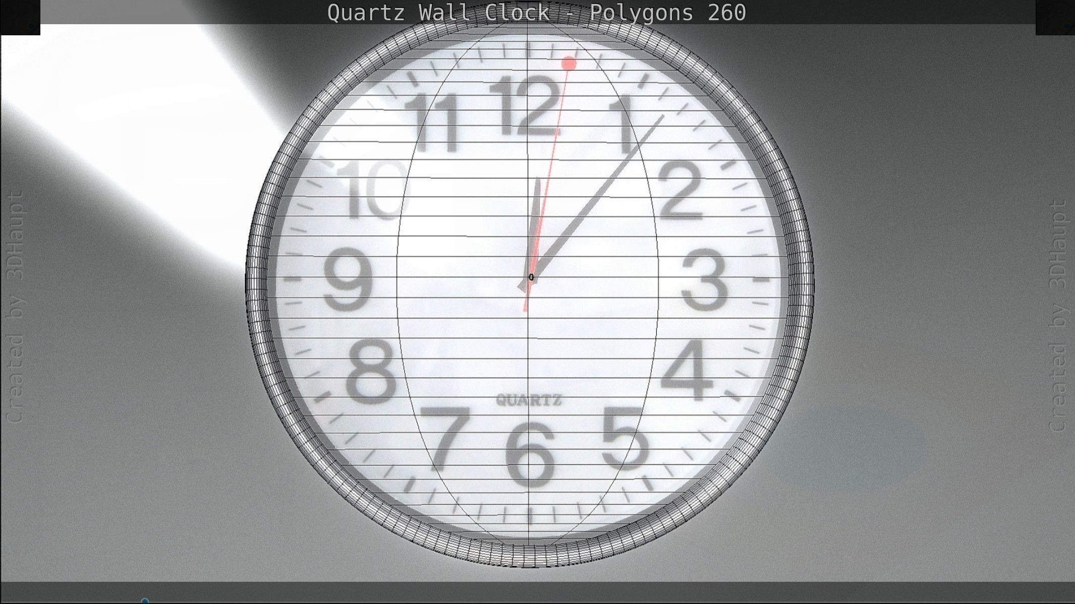 Quartz Wall Clock Blender 2-9 Ready Low-poly 3D model_104