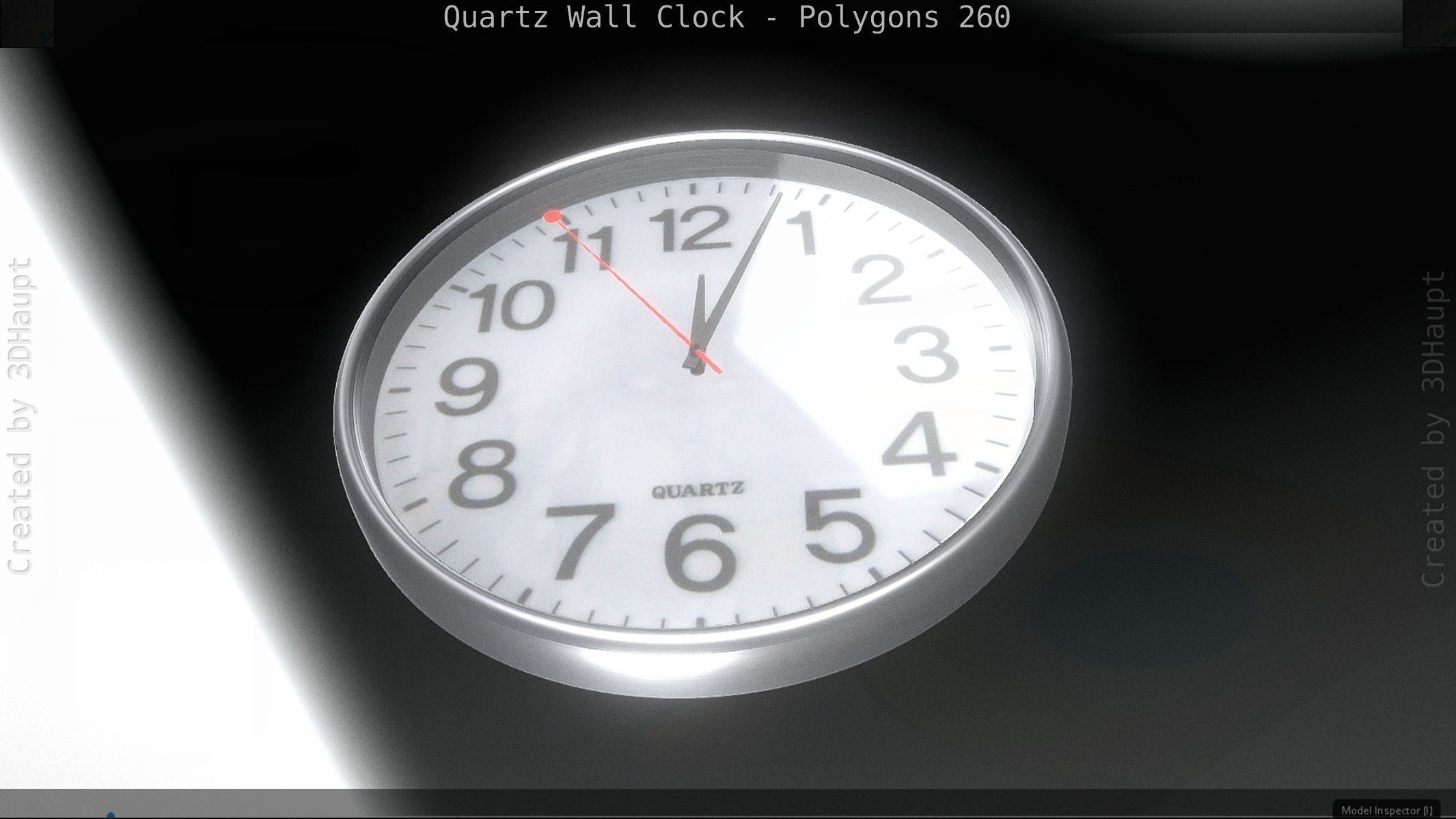Quartz Wall Clock Blender 2-9 Ready Low-poly 3D model_75