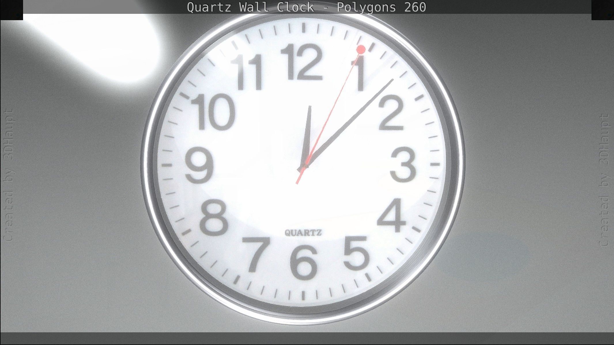 Quartz Wall Clock Blender 2-9 Ready Low-poly 3D model_114