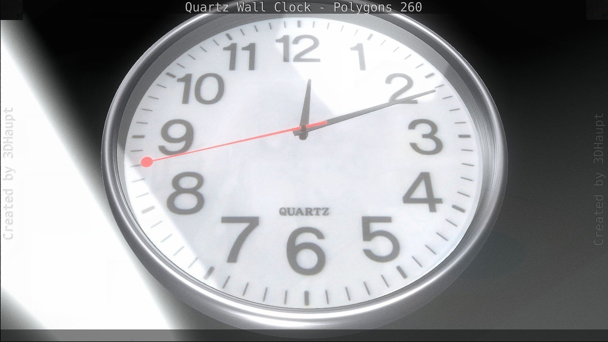 Quartz Wall Clock Blender 2-9 Ready Low-poly 3D model_125