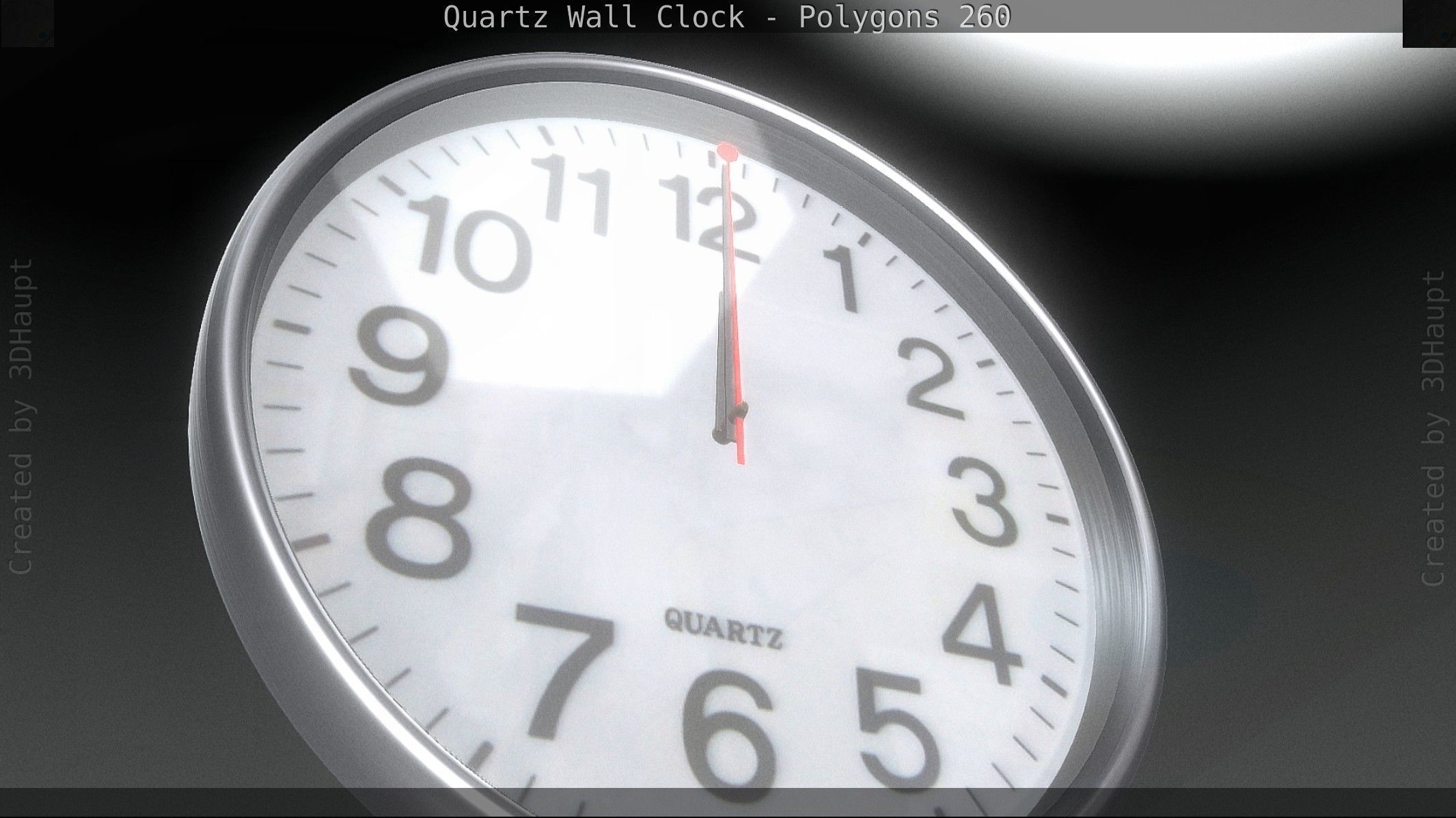 Quartz Wall Clock Blender 2-9 Ready Low-poly 3D model_53