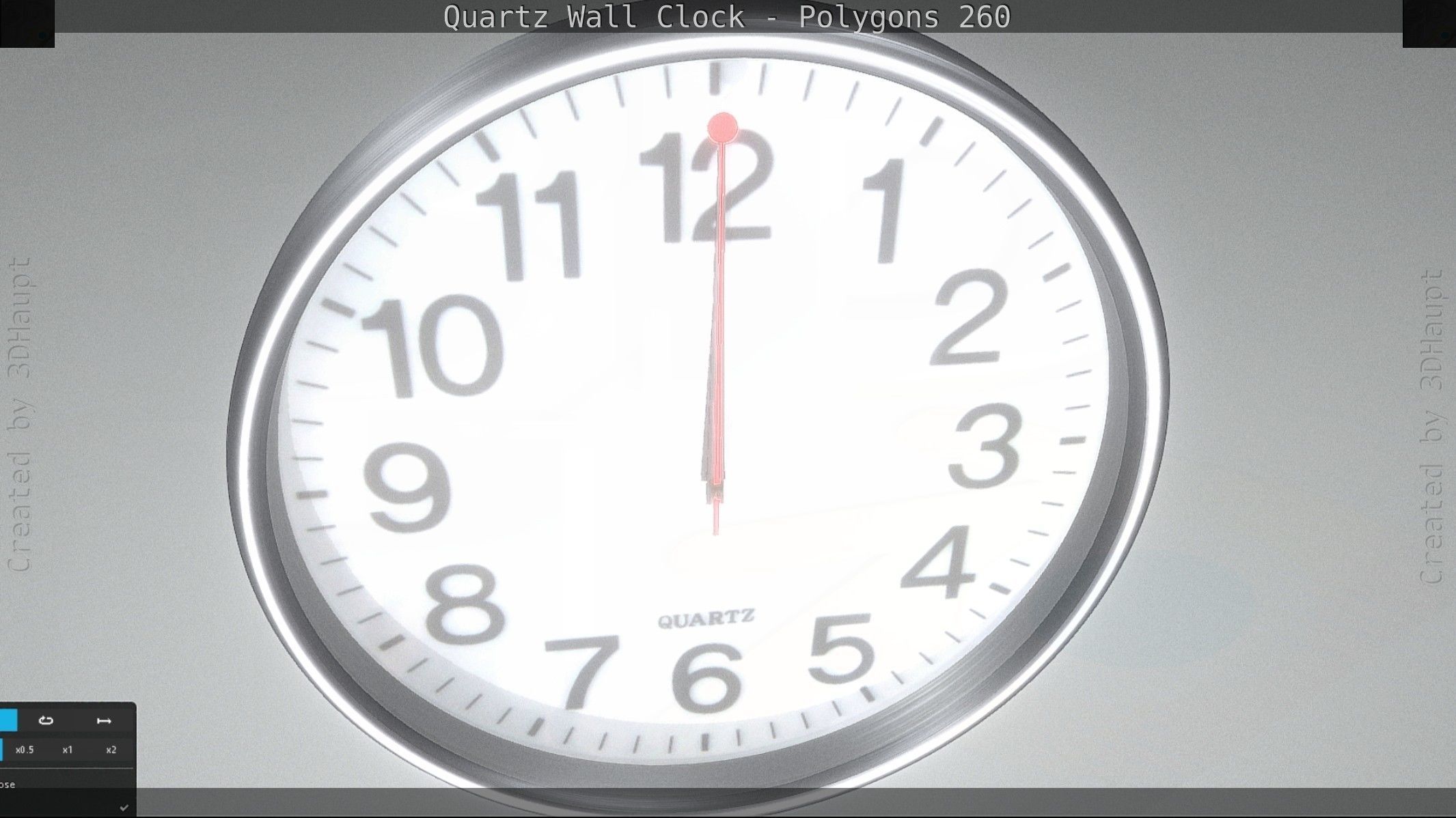 Quartz Wall Clock Blender 2-9 Ready Low-poly 3D model_59