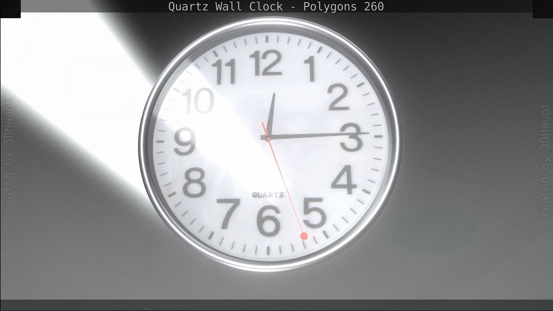 Quartz Wall Clock Blender 2-9 Ready Low-poly 3D model_130
