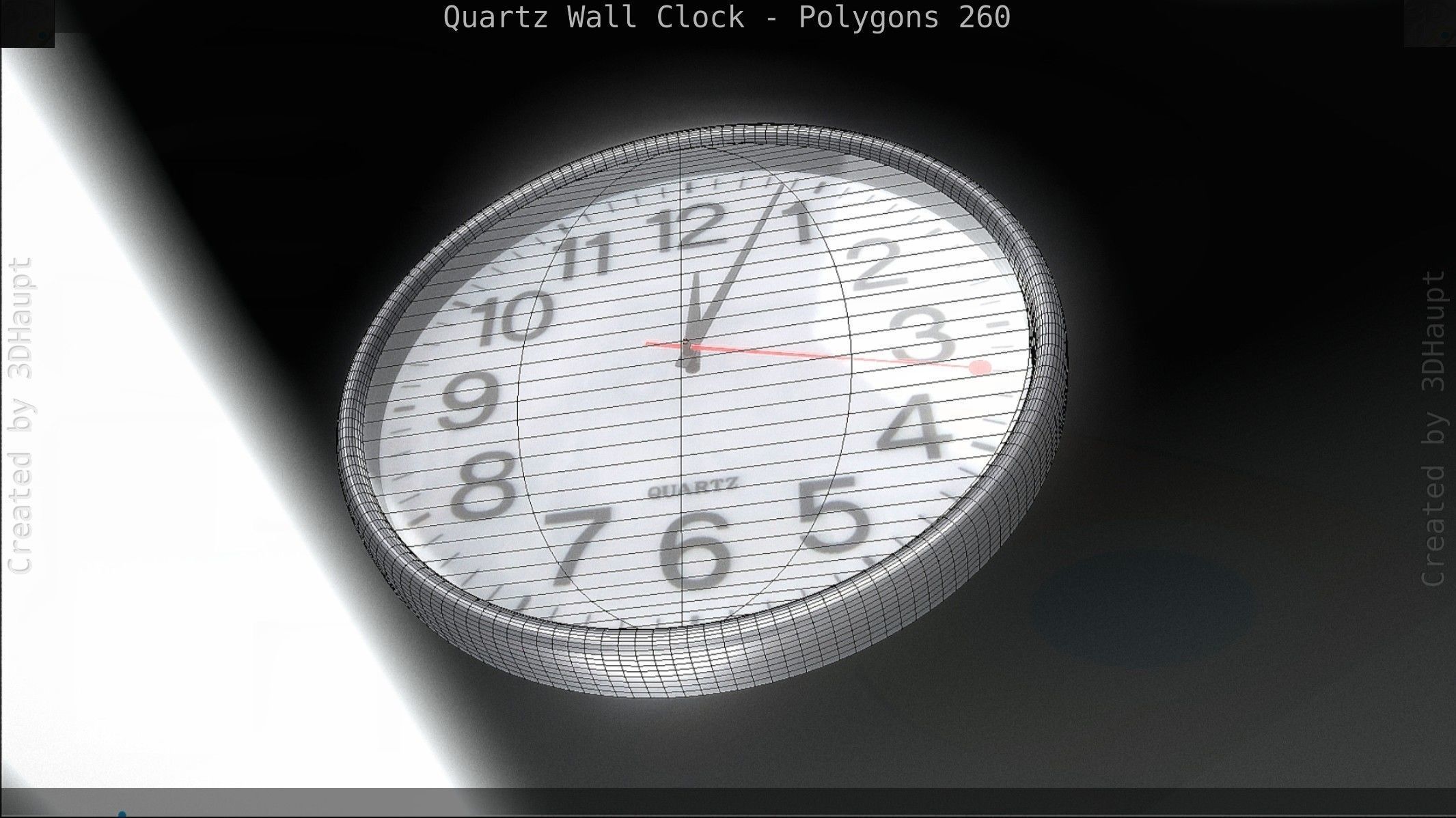Quartz Wall Clock Blender 2-9 Ready Low-poly 3D model_79