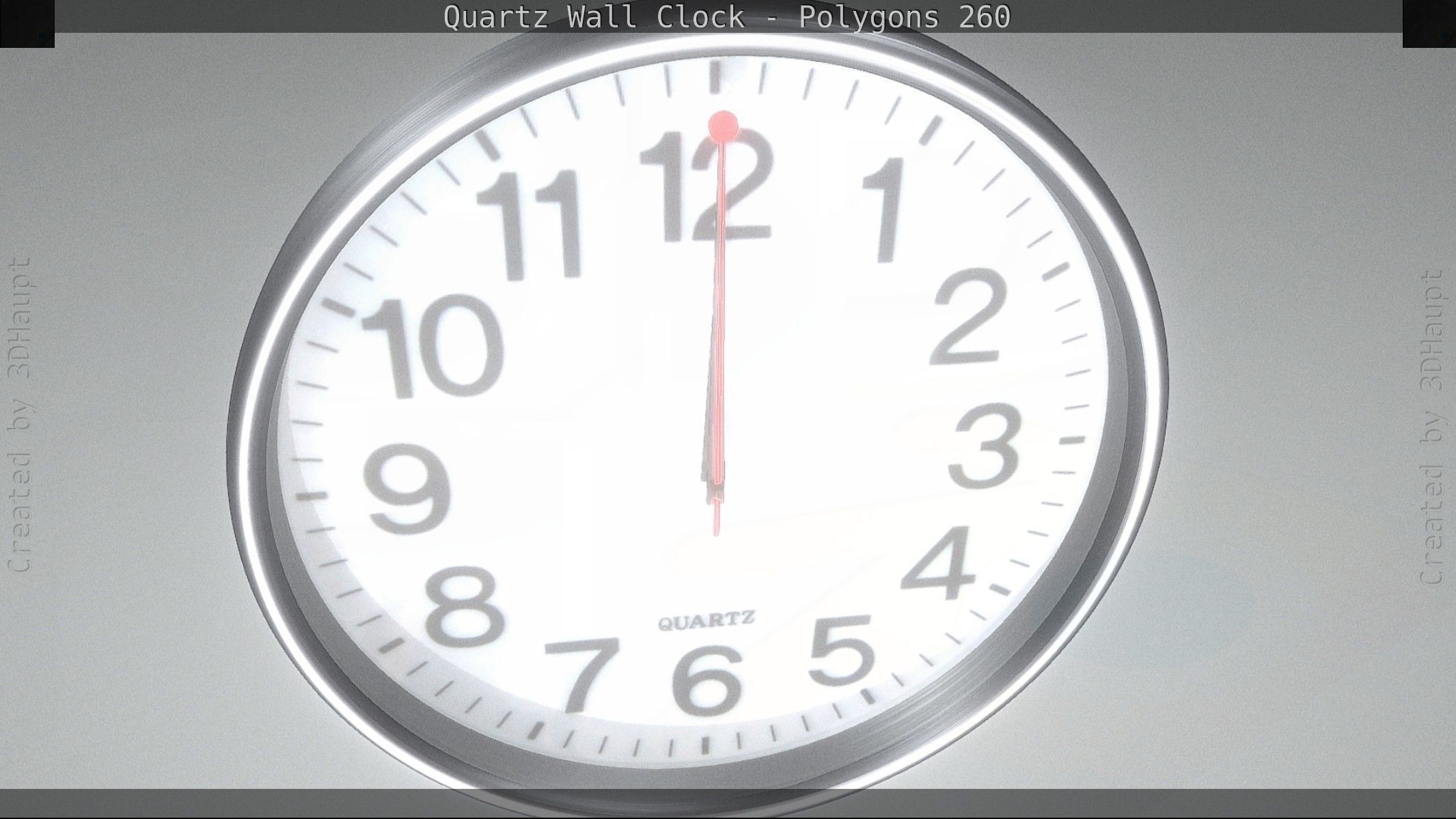 Quartz Wall Clock Blender 2-9 Ready Low-poly 3D model_55