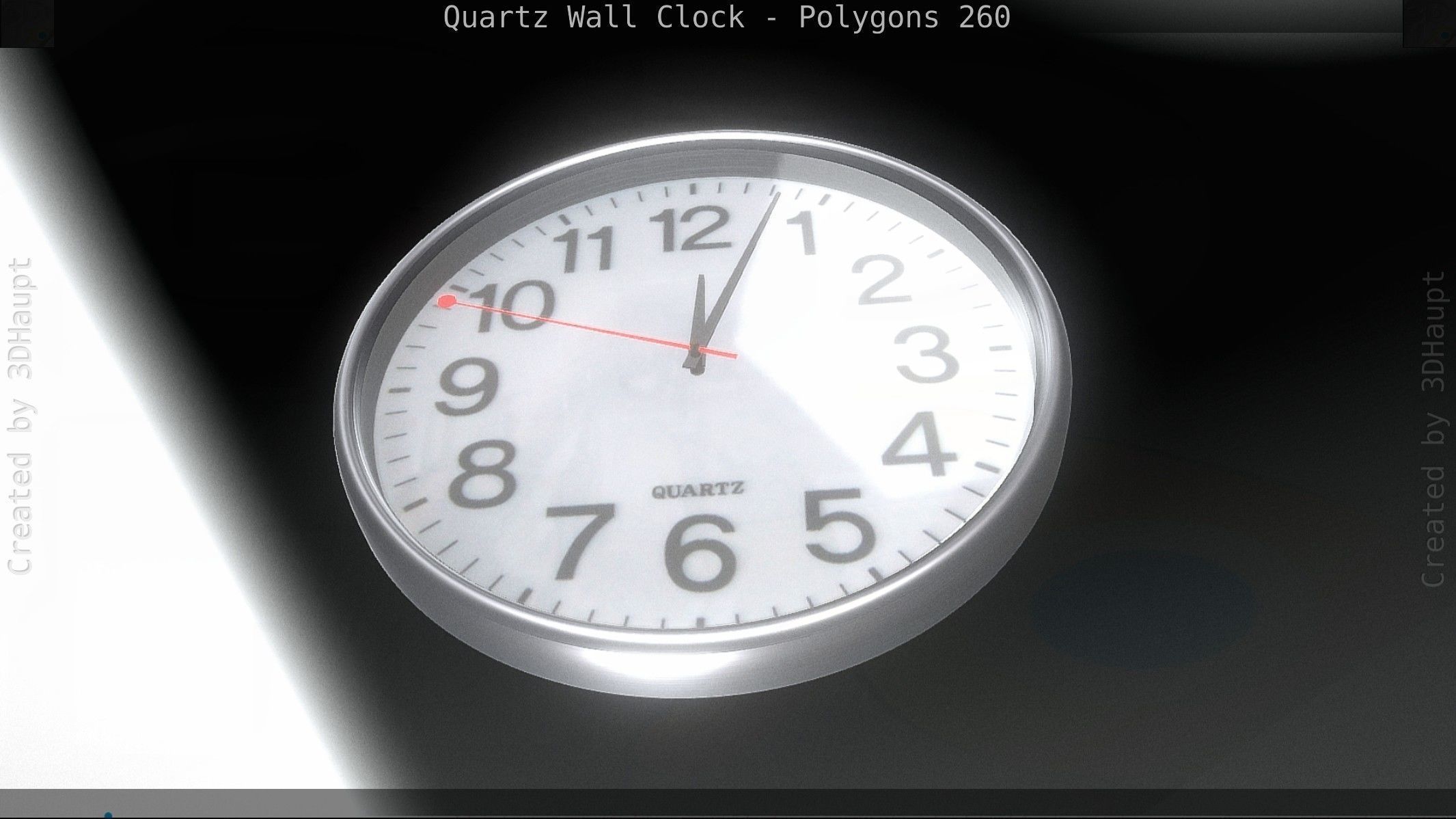 Quartz Wall Clock Blender 2-9 Ready Low-poly 3D model_91