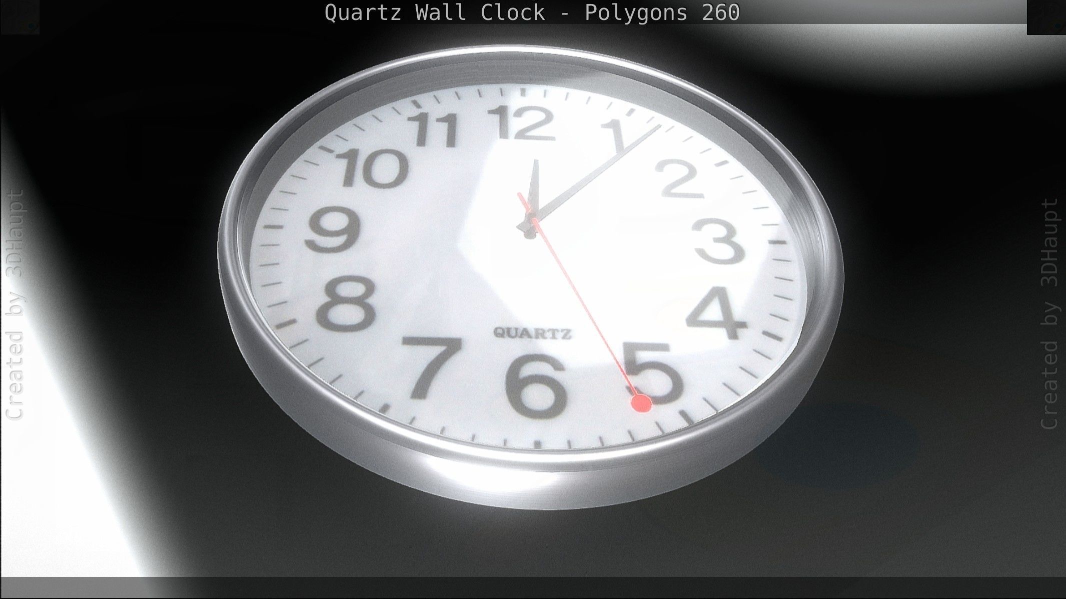Quartz Wall Clock Blender 2-9 Ready Low-poly 3D model_108