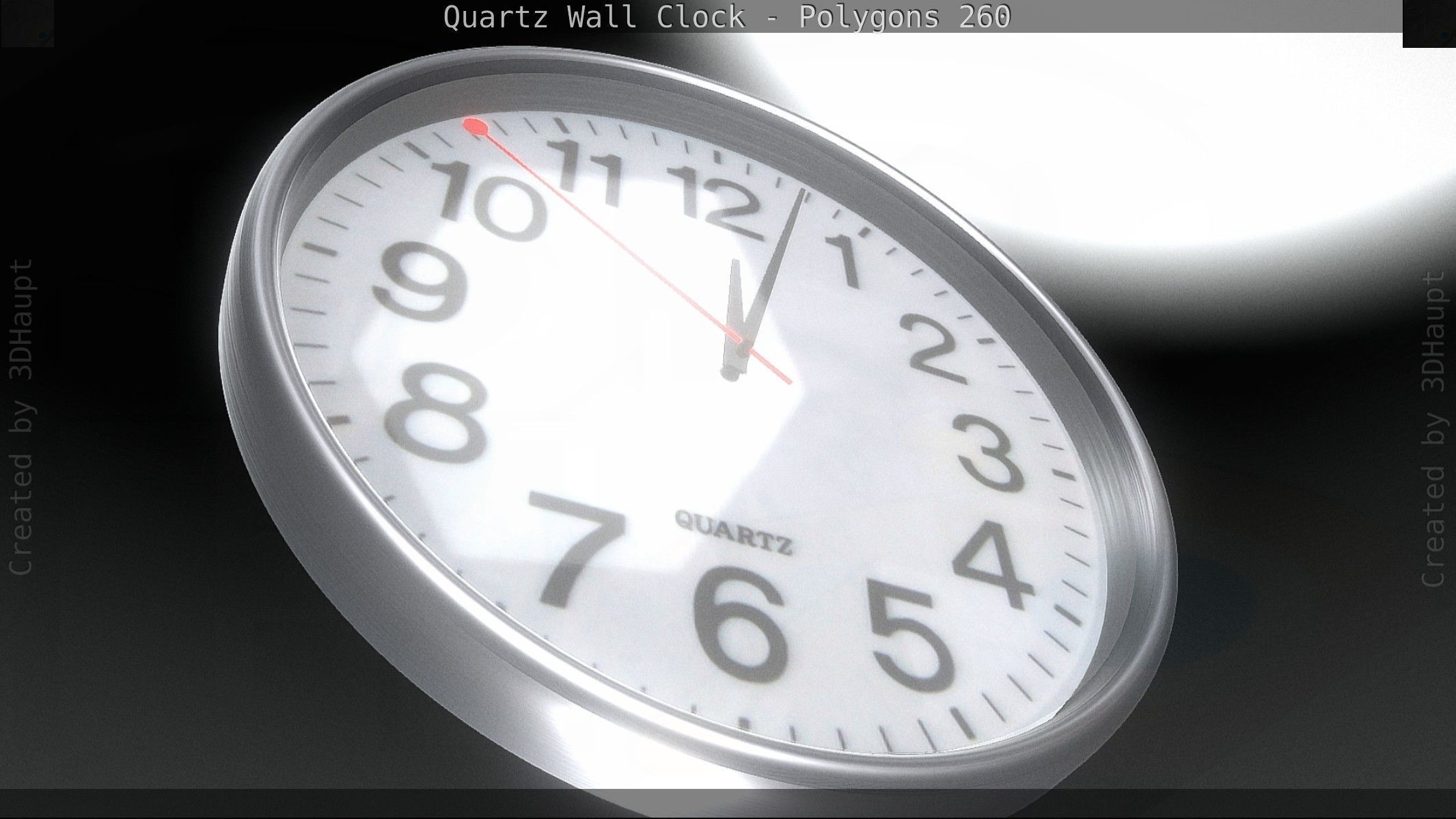 Quartz Wall Clock Blender 2-9 Ready Low-poly 3D model_67