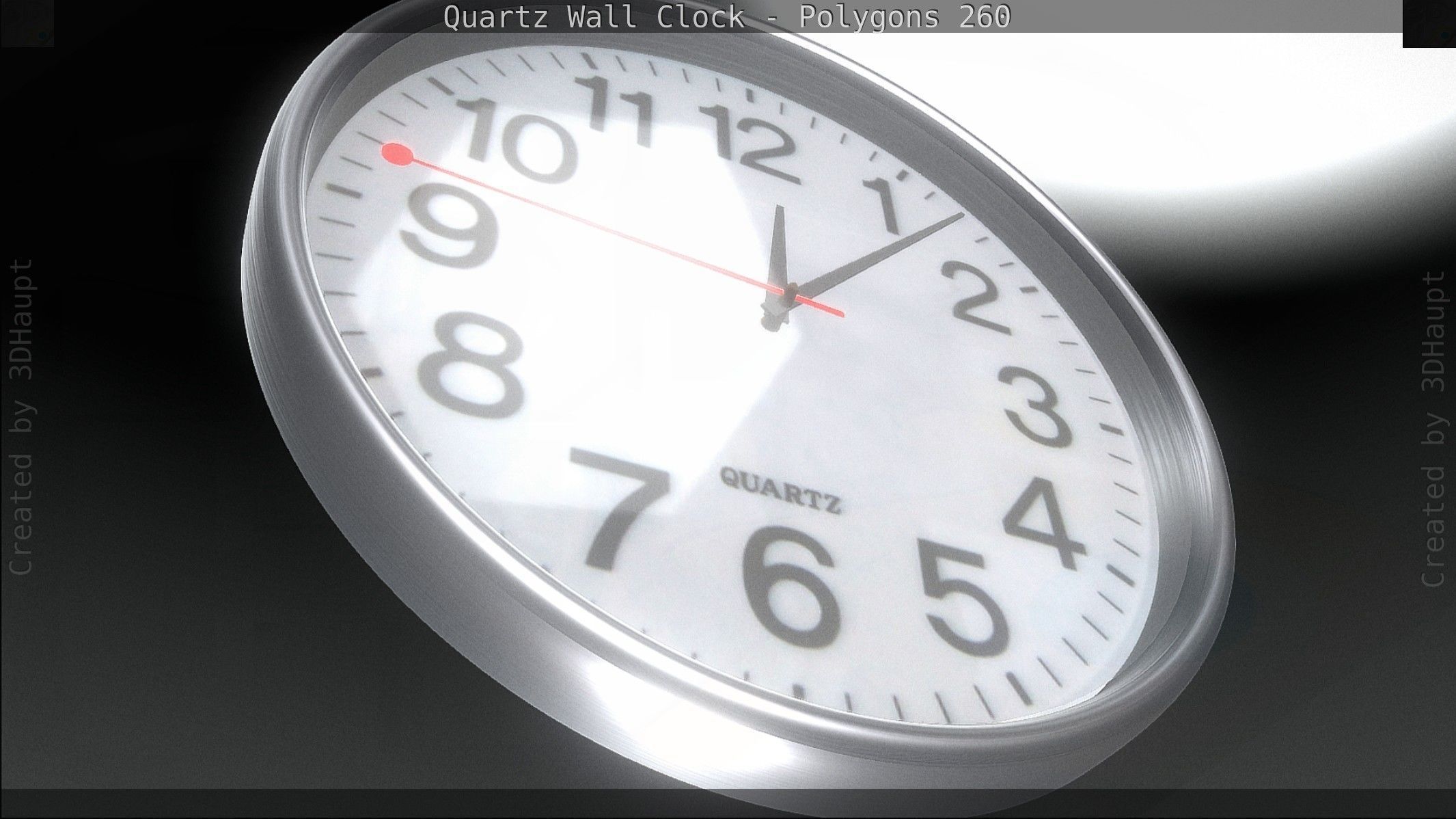 Quartz Wall Clock Blender 2-9 Ready Low-poly 3D model_111