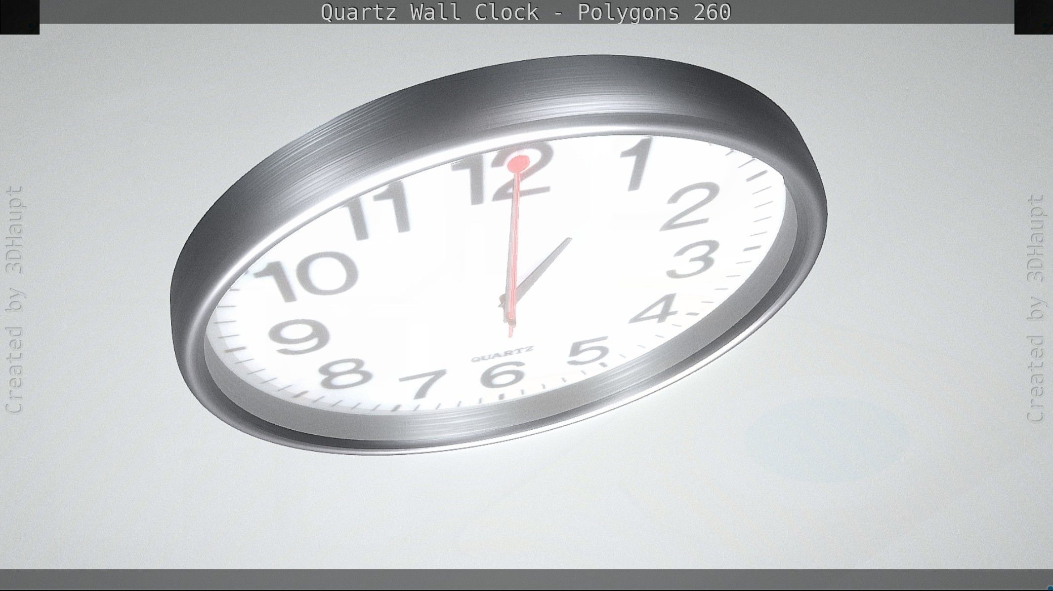 Quartz Wall Clock Blender 2-9 Ready Low-poly 3D model_24