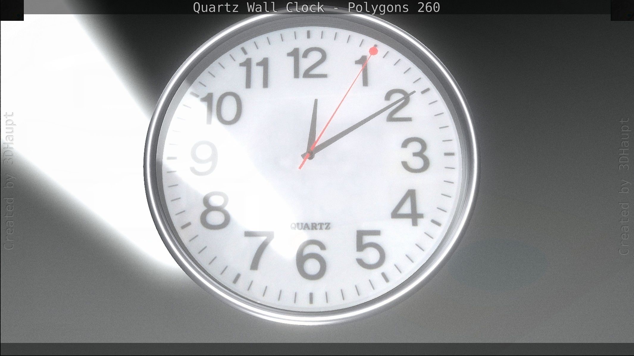 Quartz Wall Clock Blender 2-9 Ready Low-poly 3D model_122