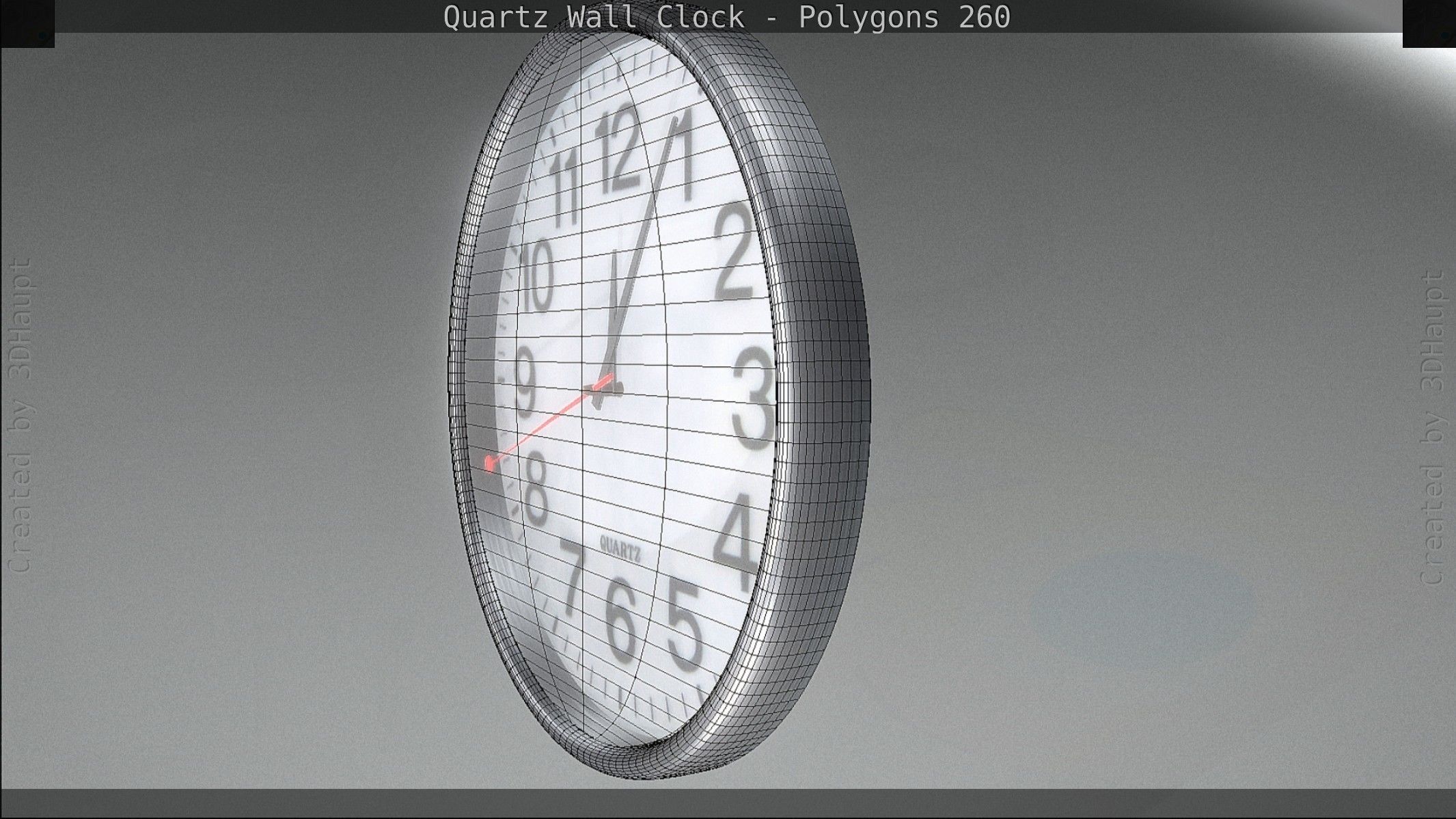 Quartz Wall Clock Blender 2-9 Ready Low-poly 3D model_93