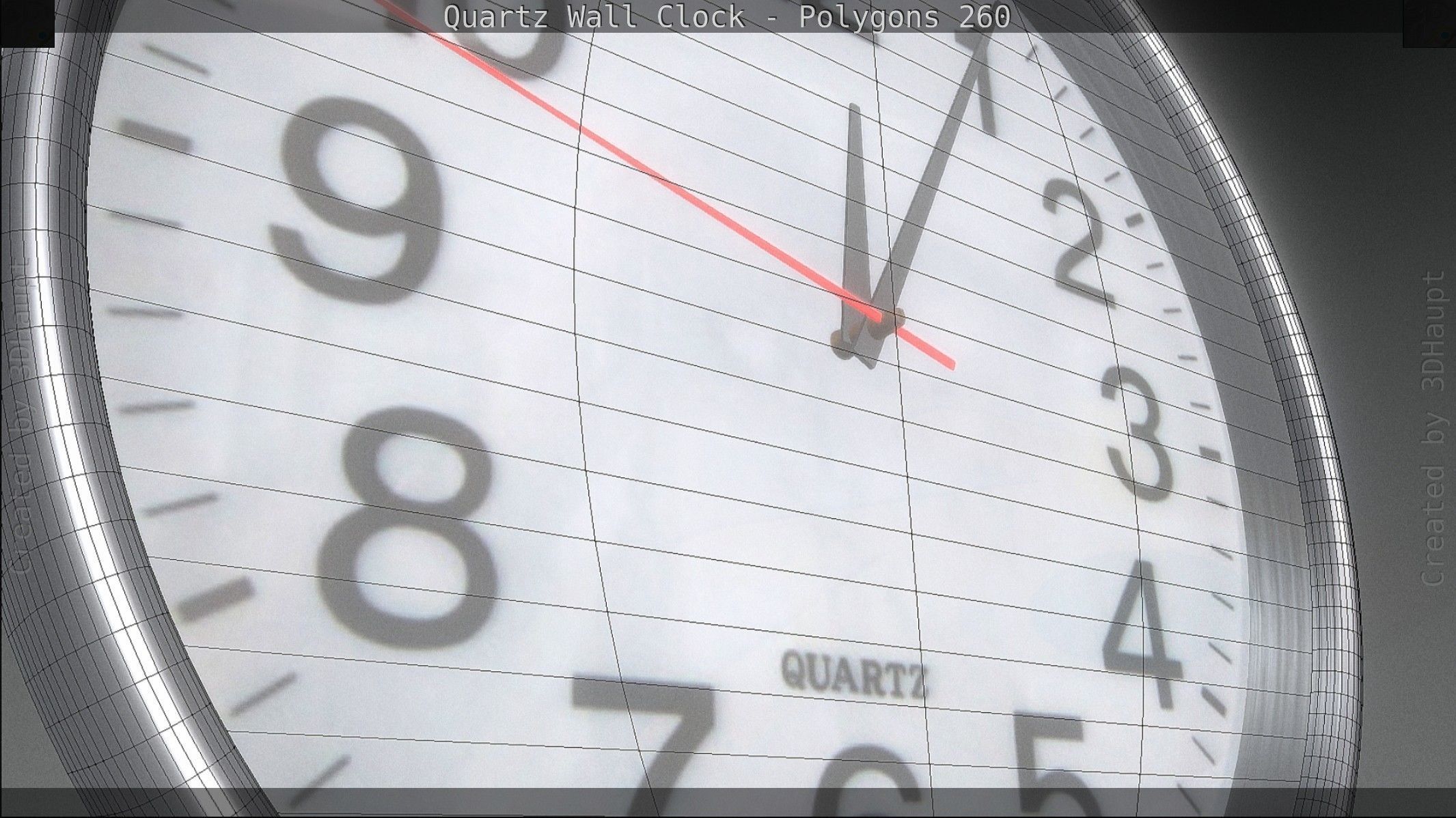 Quartz Wall Clock Blender 2-9 Ready Low-poly 3D model_83