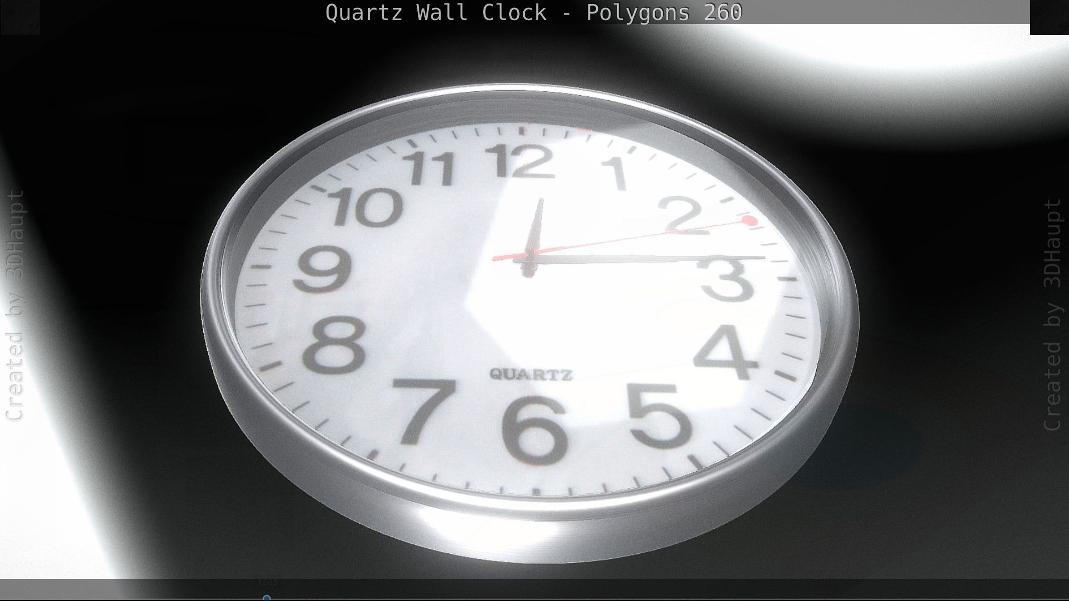Quartz Wall Clock Blender 2-9 Ready Low-poly 3D model_33