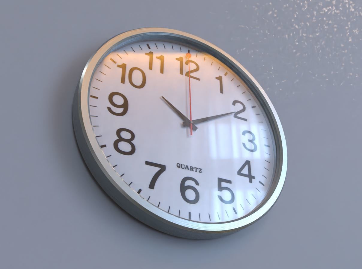 Quartz Wall Clock Blender 2-9 Ready Low-poly 3D model_8