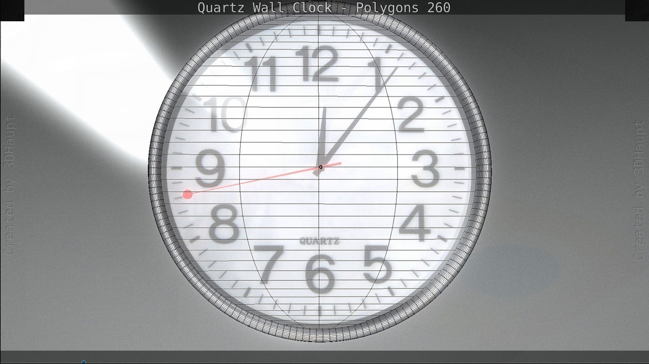 Quartz Wall Clock Blender 2-9 Ready Low-poly 3D model_103