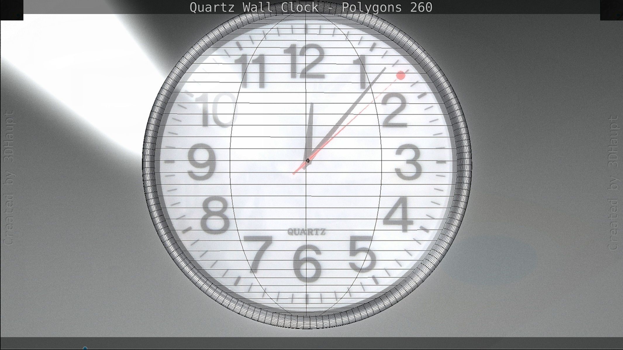 Quartz Wall Clock Blender 2-9 Ready Low-poly 3D model_106
