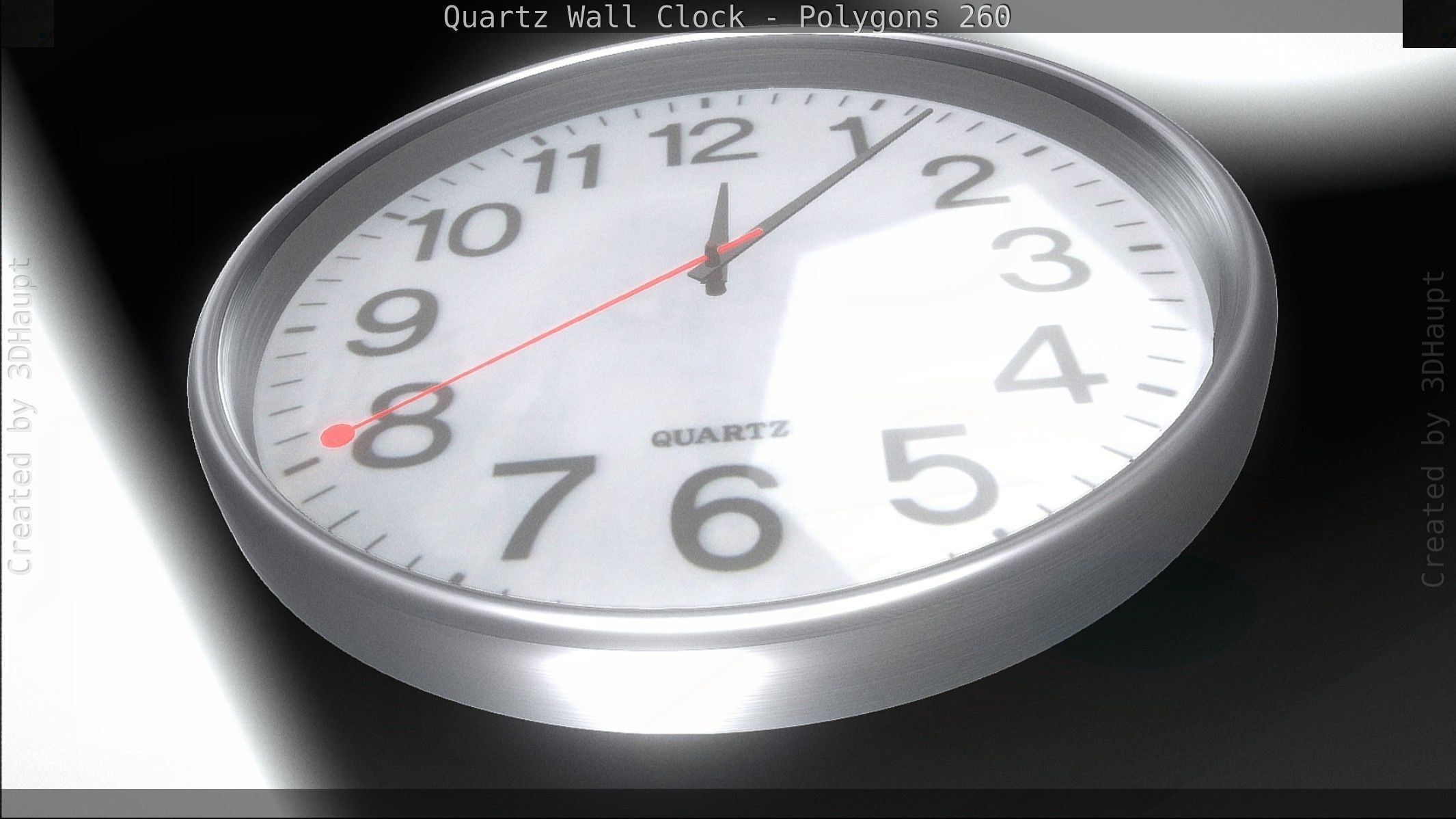 Quartz Wall Clock Blender 2-9 Ready Low-poly 3D model_110