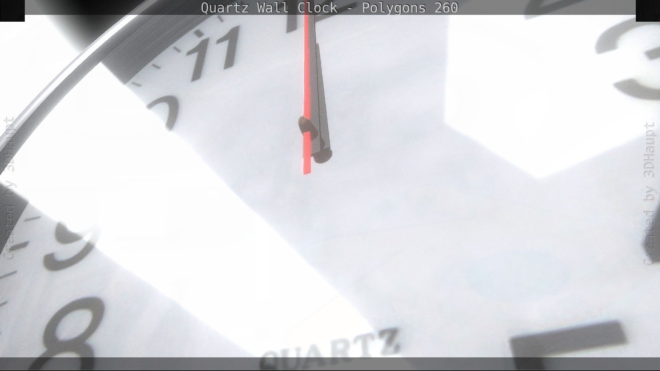 Quartz Wall Clock Blender 2-9 Ready Low-poly 3D model_45