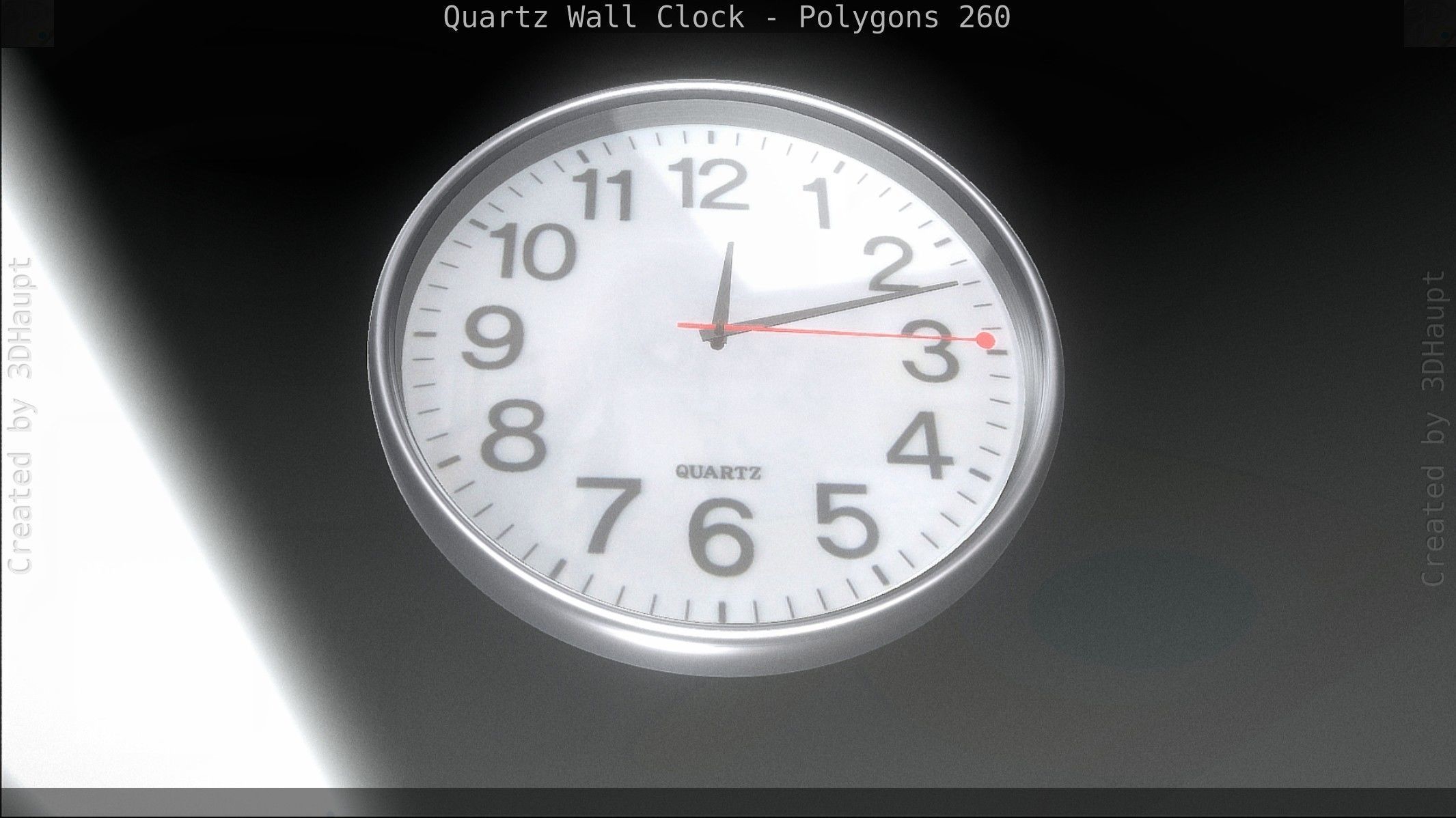 Quartz Wall Clock Blender 2-9 Ready Low-poly 3D model_126