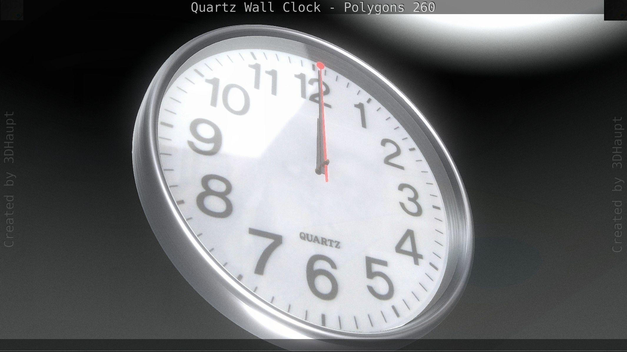 Quartz Wall Clock Blender 2-9 Ready Low-poly 3D model_38