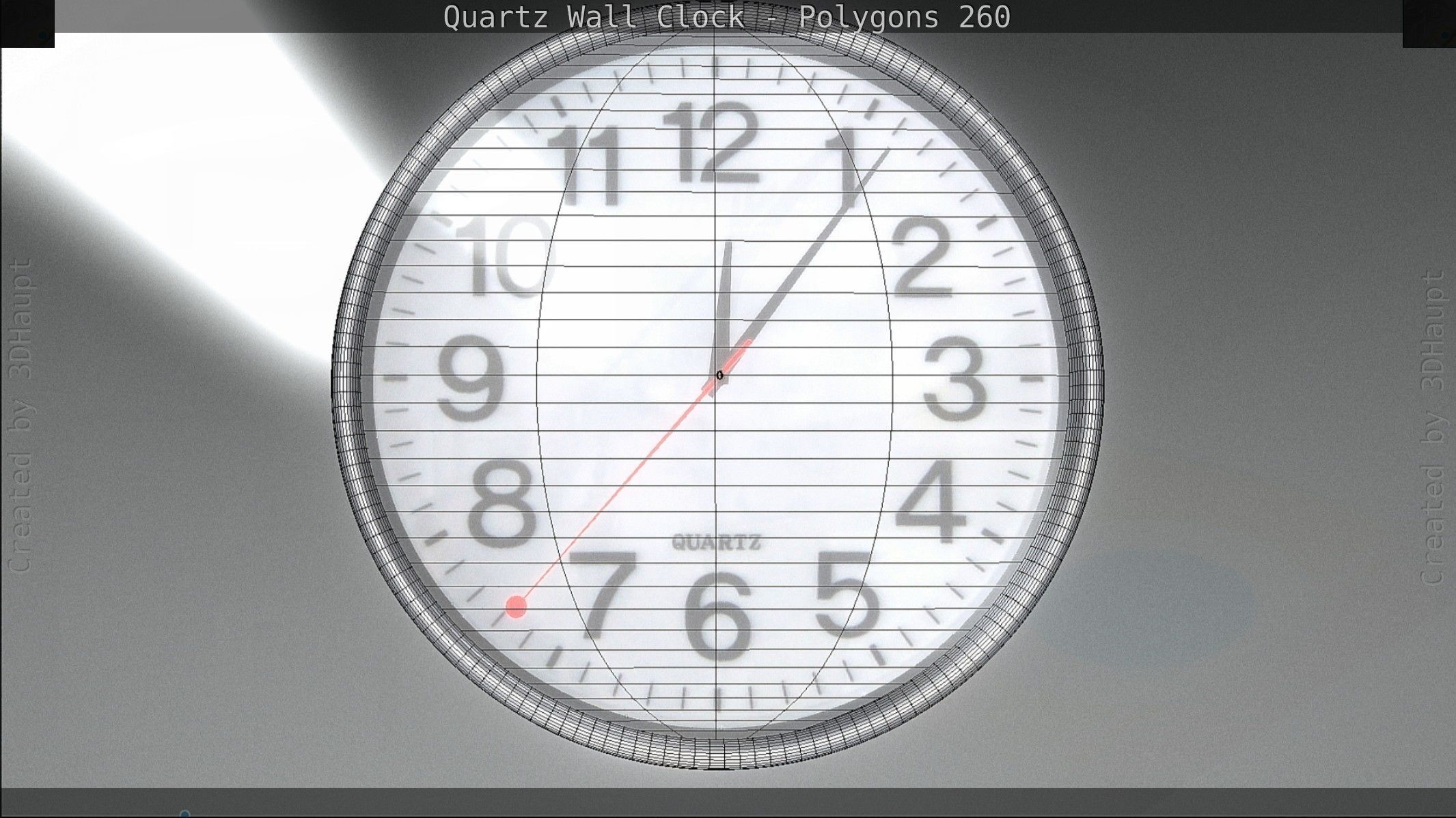 Quartz Wall Clock Blender 2-9 Ready Low-poly 3D model_101