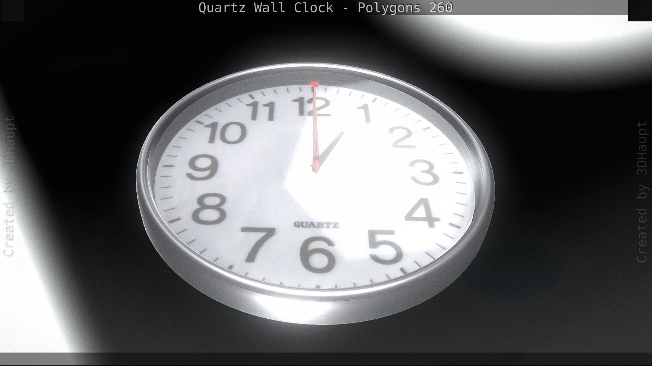 Quartz Wall Clock Blender 2-9 Ready Low-poly 3D model_28