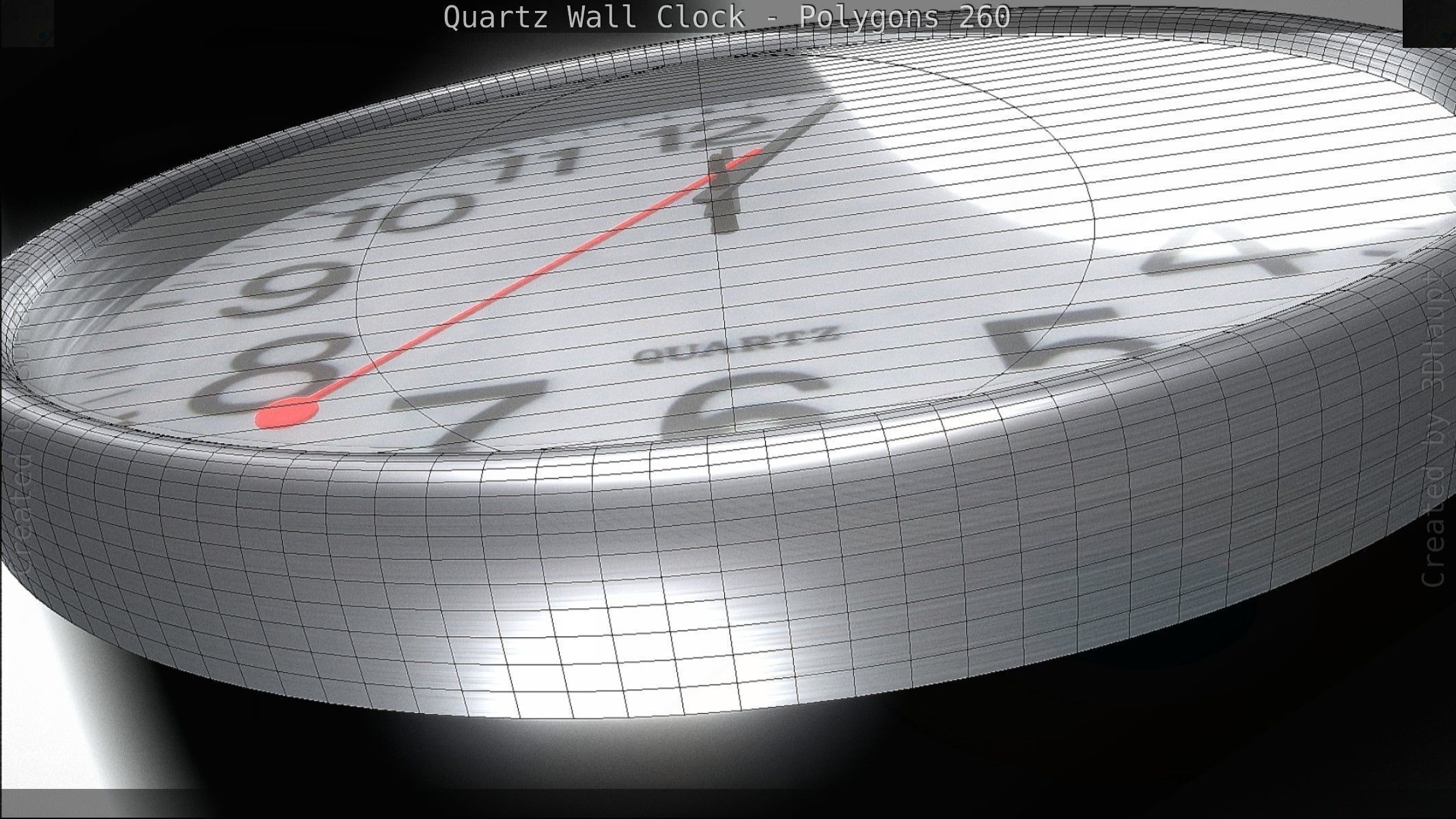 Quartz Wall Clock Blender 2-9 Ready Low-poly 3D model_81