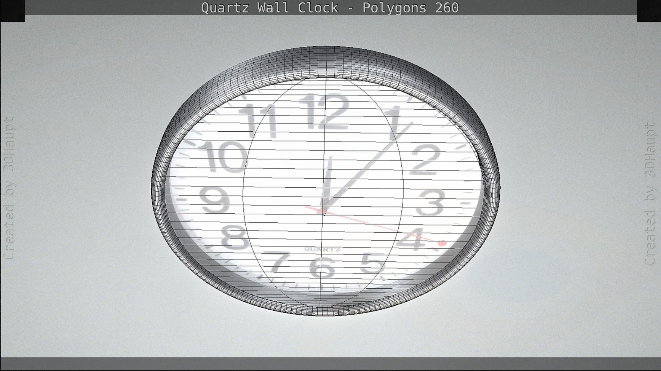 Quartz Wall Clock Blender 2-9 Ready Low-poly 3D model_98