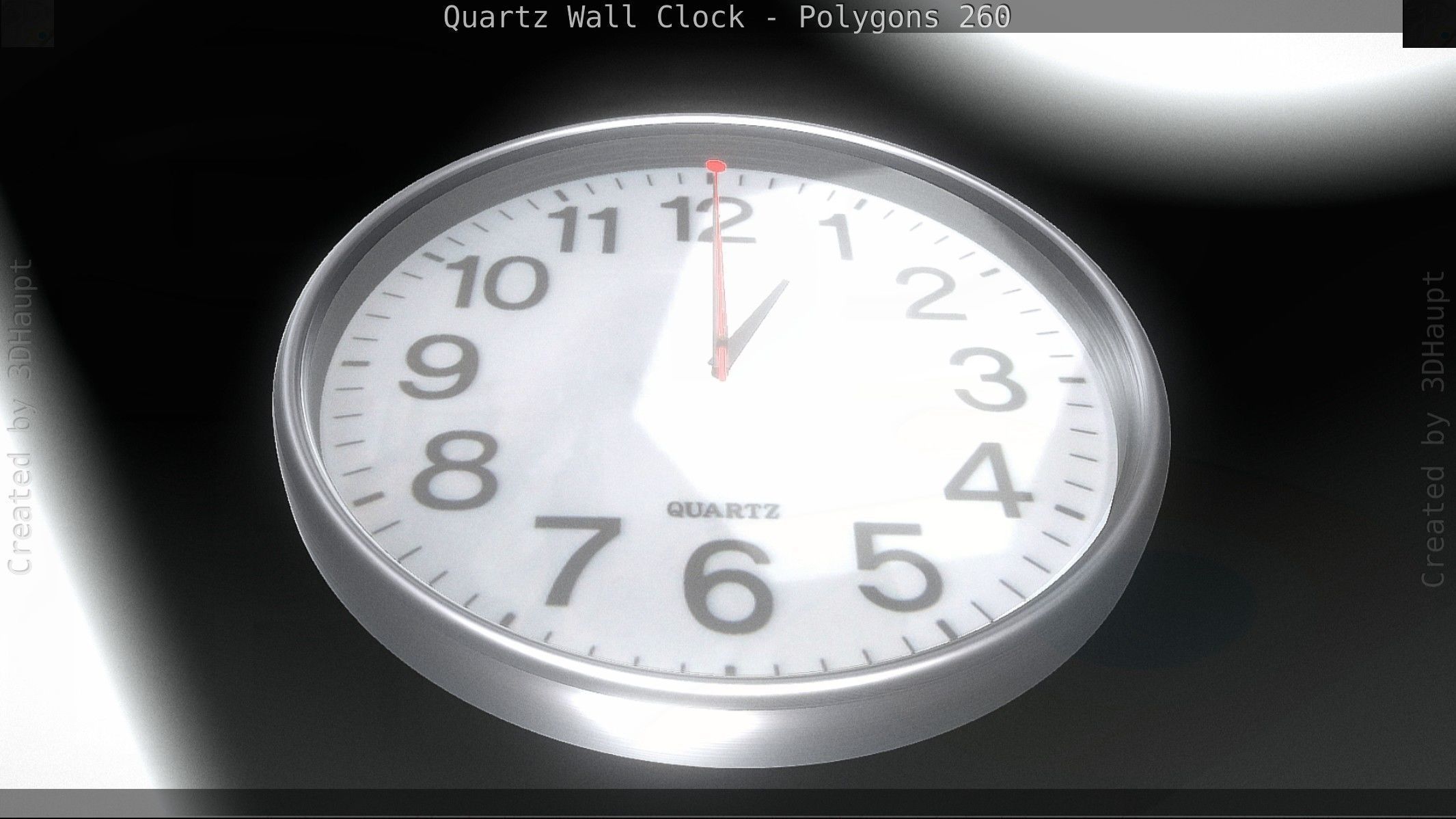 Quartz Wall Clock Blender 2-9 Ready Low-poly 3D model_31