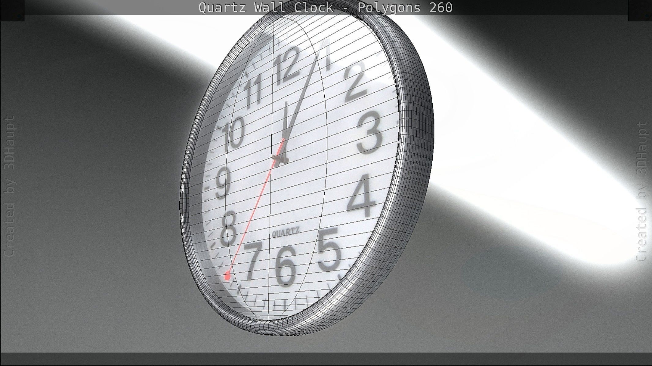 Quartz Wall Clock Blender 2-9 Ready Low-poly 3D model_92