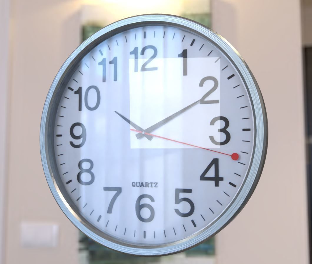 Quartz Wall Clock Blender 2-9 Ready Low-poly 3D model_6