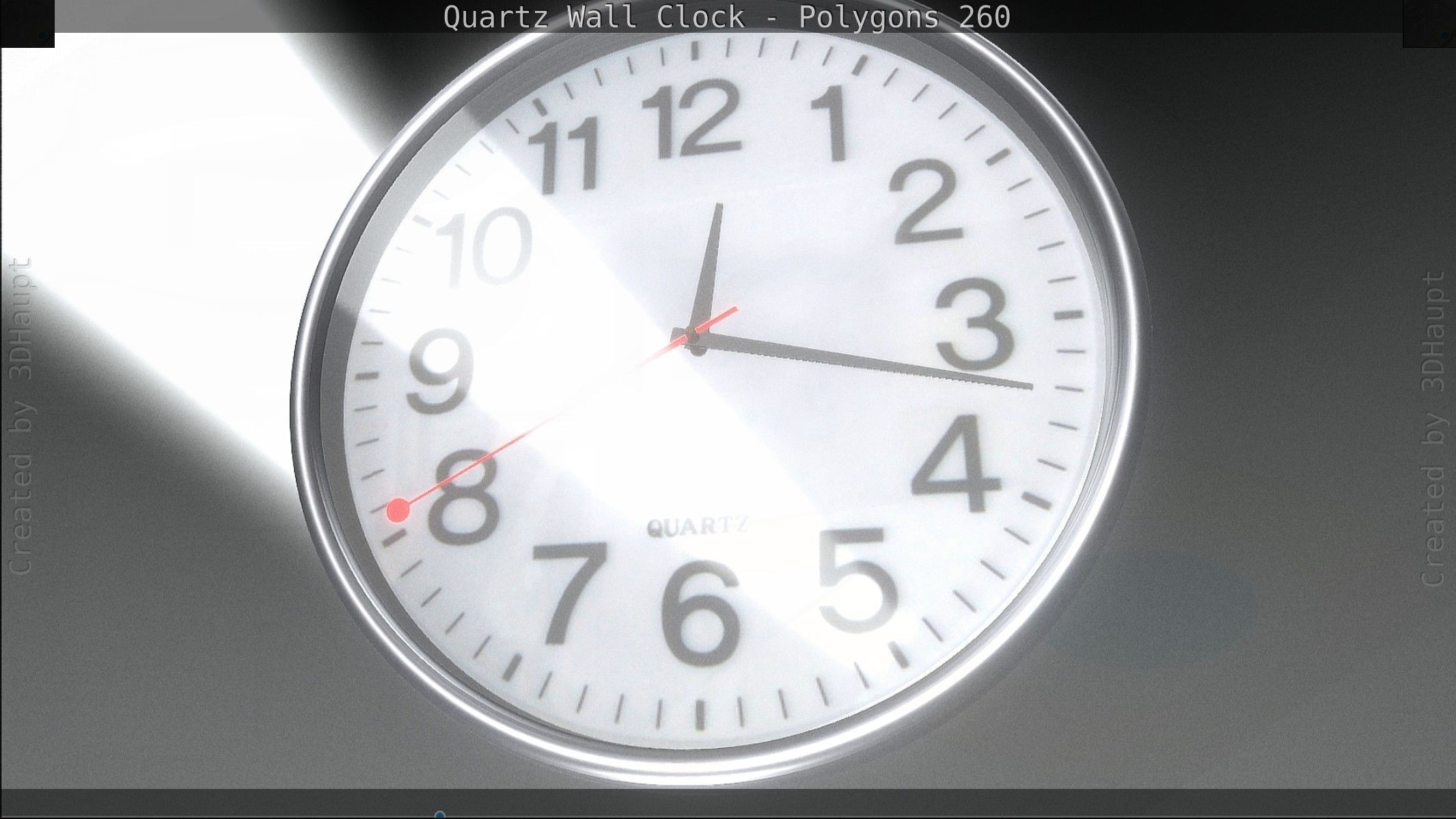 Quartz Wall Clock Blender 2-9 Ready Low-poly 3D model_135