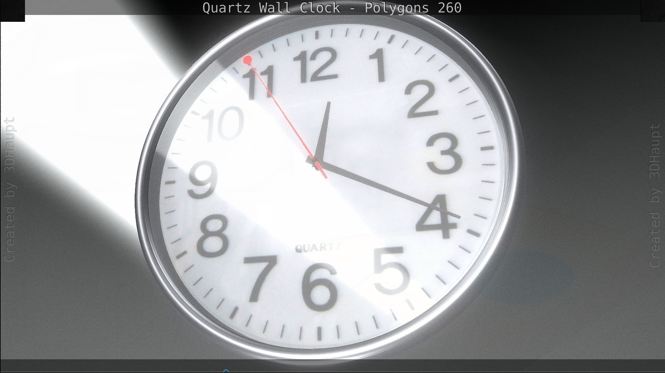 Quartz Wall Clock Blender 2-9 Ready Low-poly 3D model_138