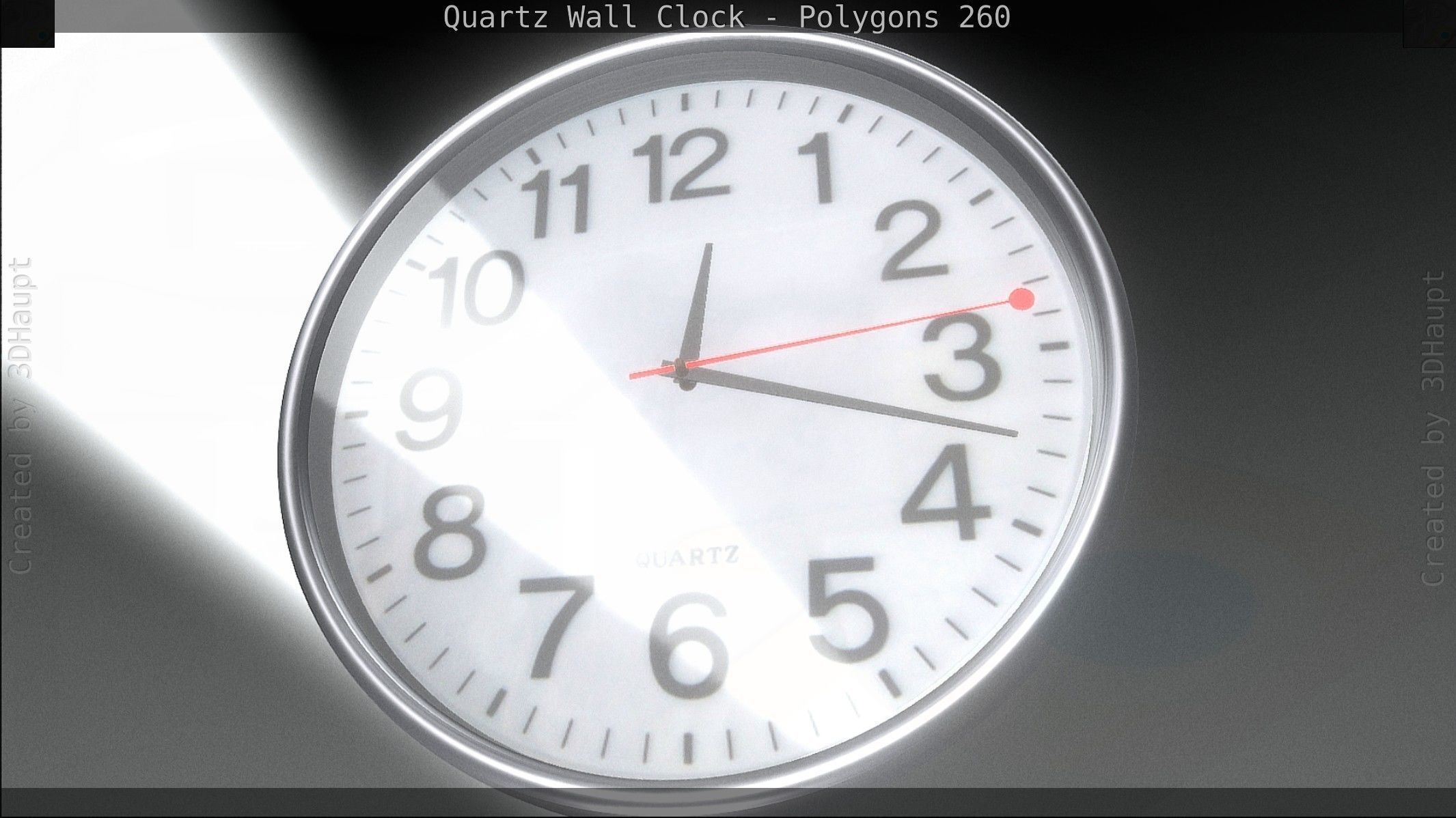 Quartz Wall Clock Blender 2-9 Ready Low-poly 3D model_148
