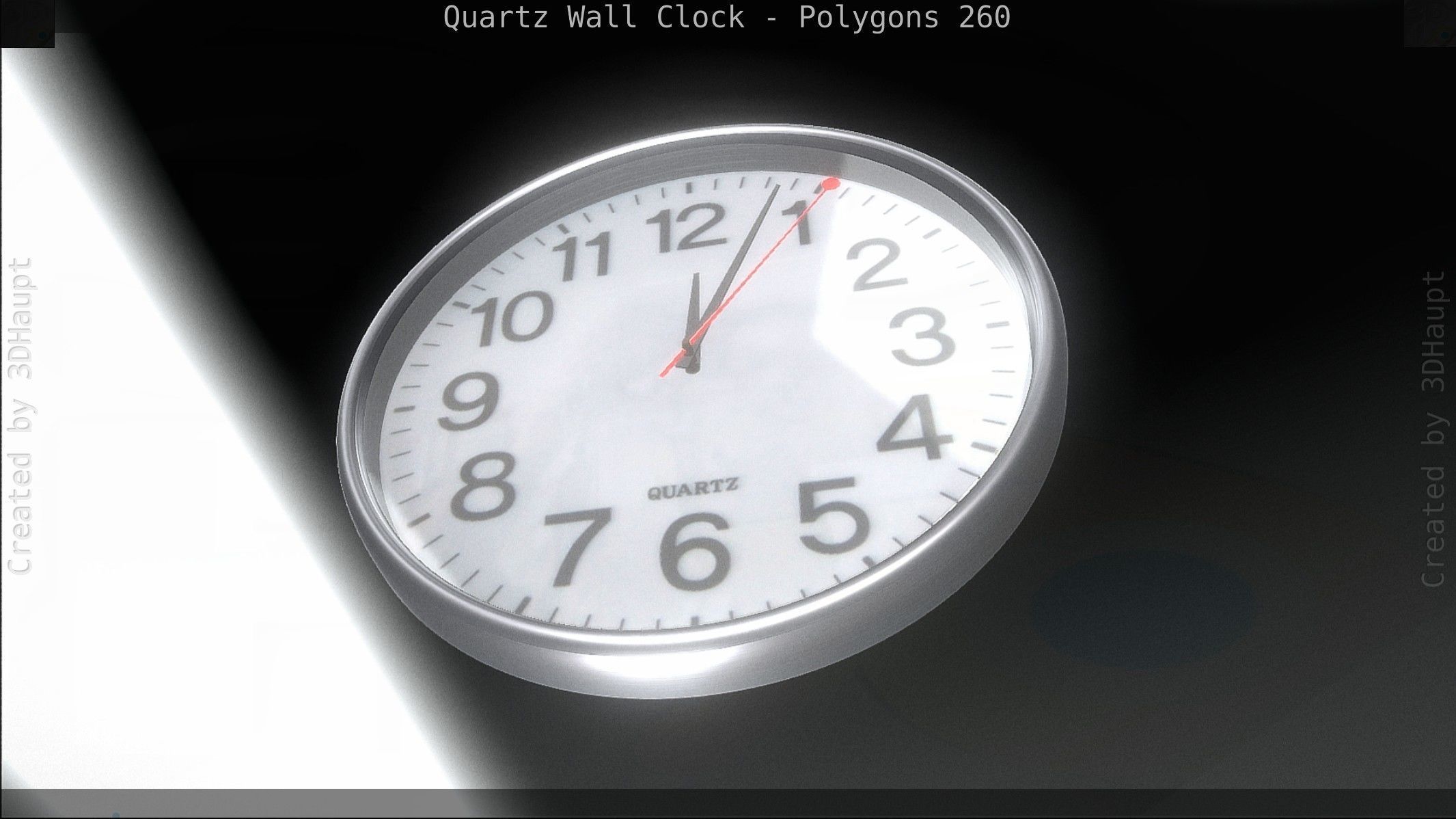 Quartz Wall Clock Blender 2-9 Ready Low-poly 3D model_77