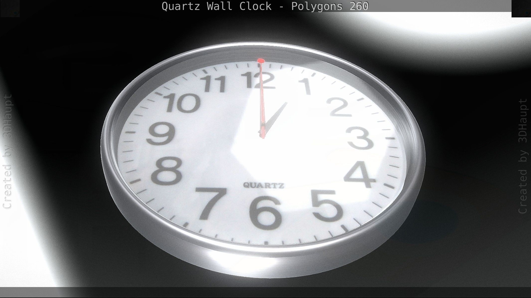 Quartz Wall Clock Blender 2-9 Ready Low-poly 3D model_30