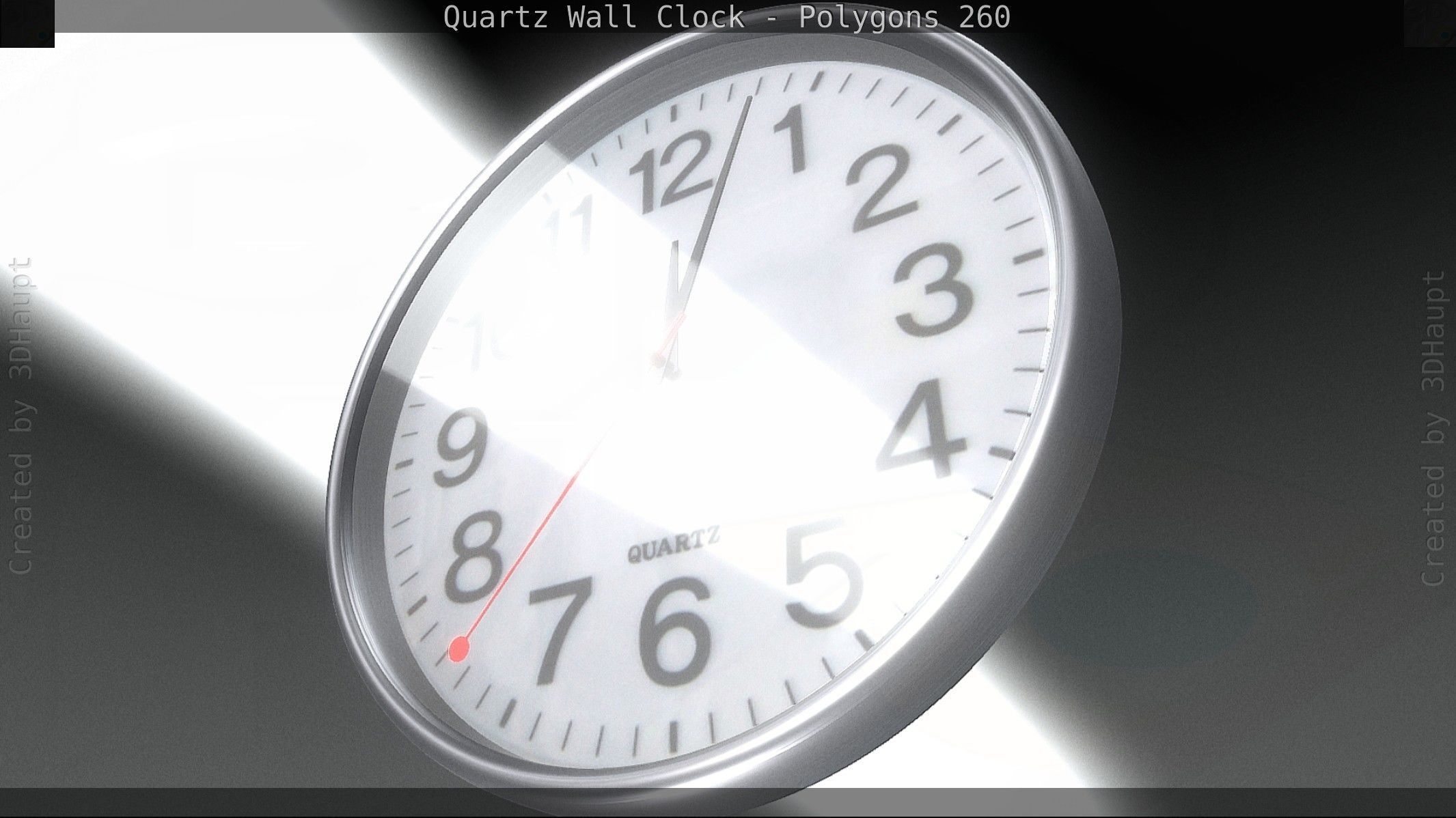 Quartz Wall Clock Blender 2-9 Ready Low-poly 3D model_74